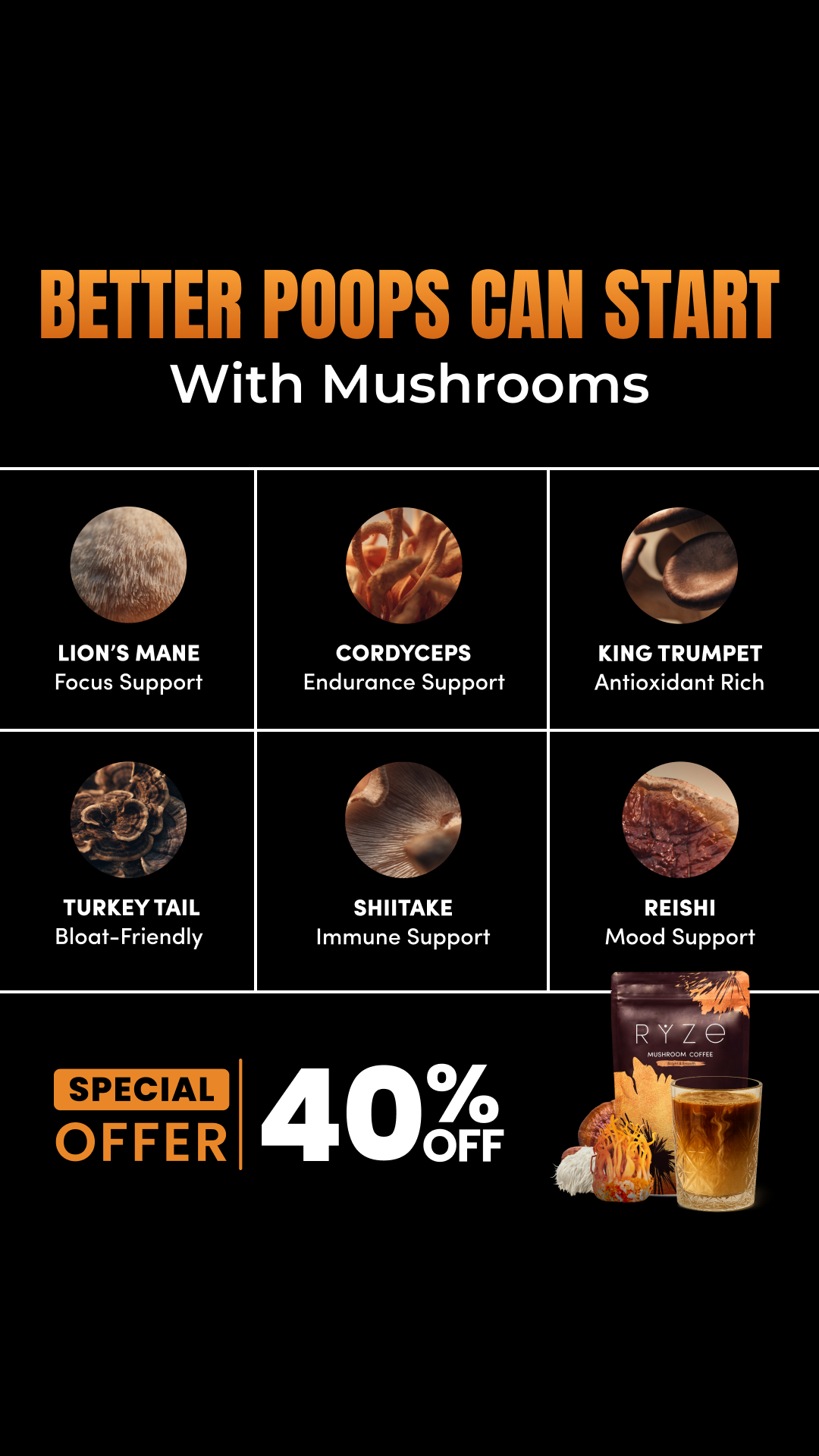 RYZE Superfoods Facebook ad