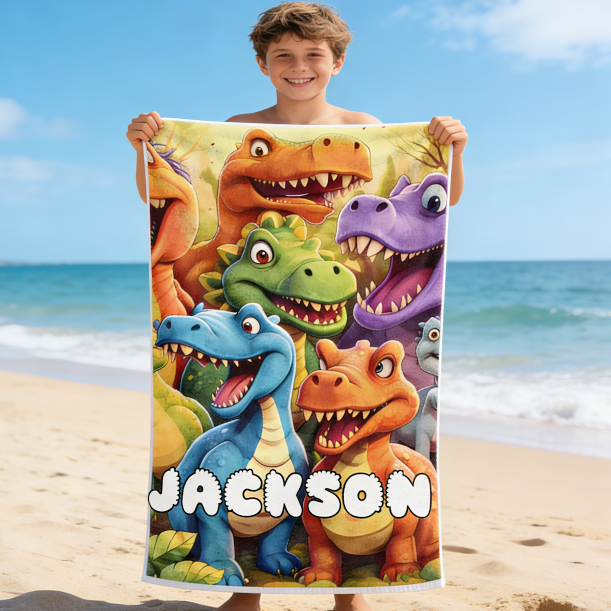 Herallures New In Facebook ad: Customizable Name Beach Towel for Kids and Adults