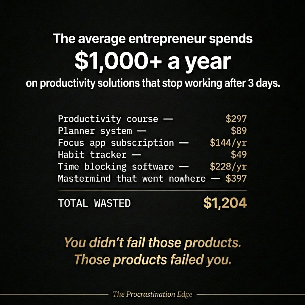 The Procrastination Edge Facebook ad: They Failed You