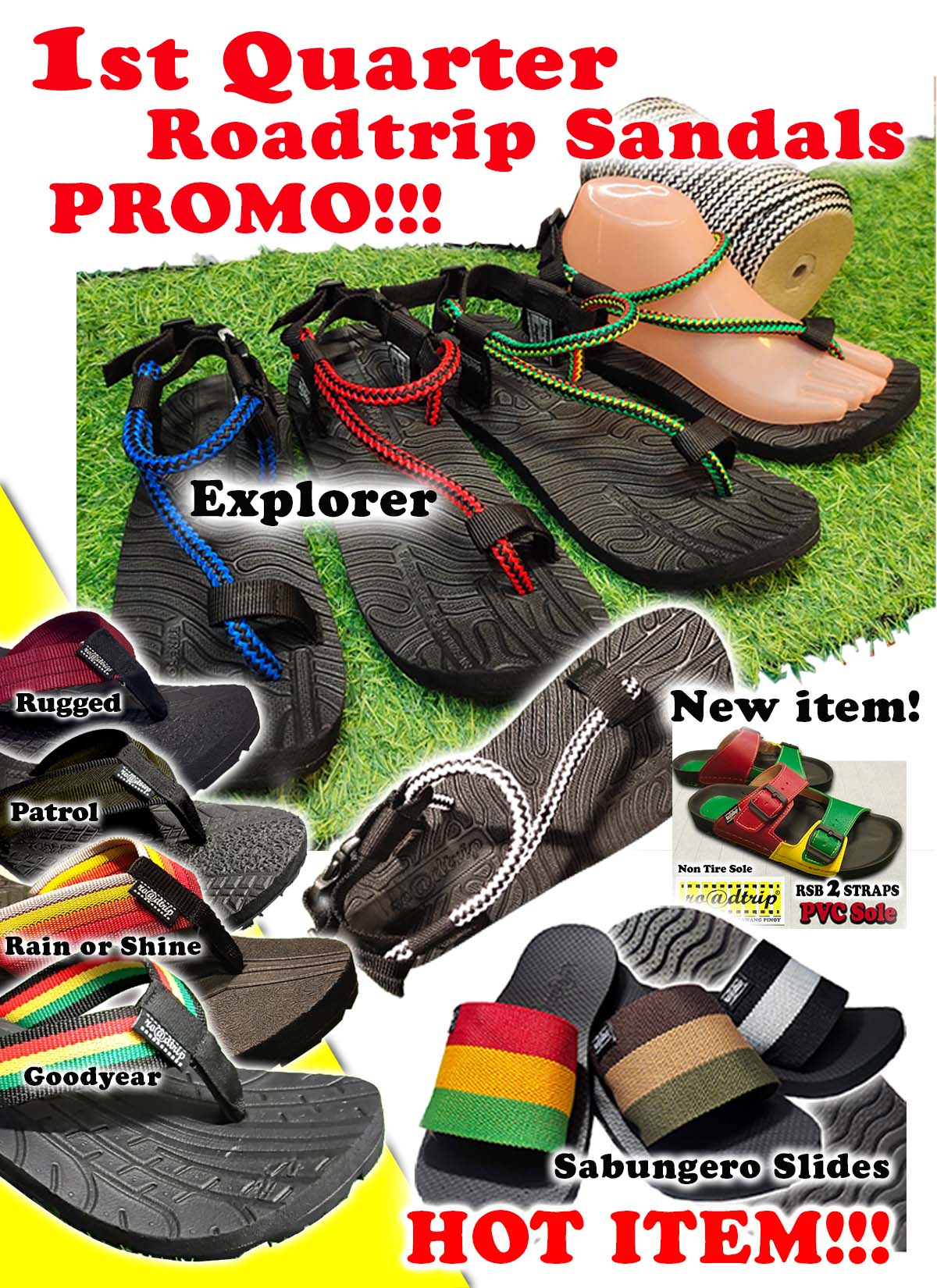 Roadtrip Sandals Facebook ad: First Quarter Markdown Items!