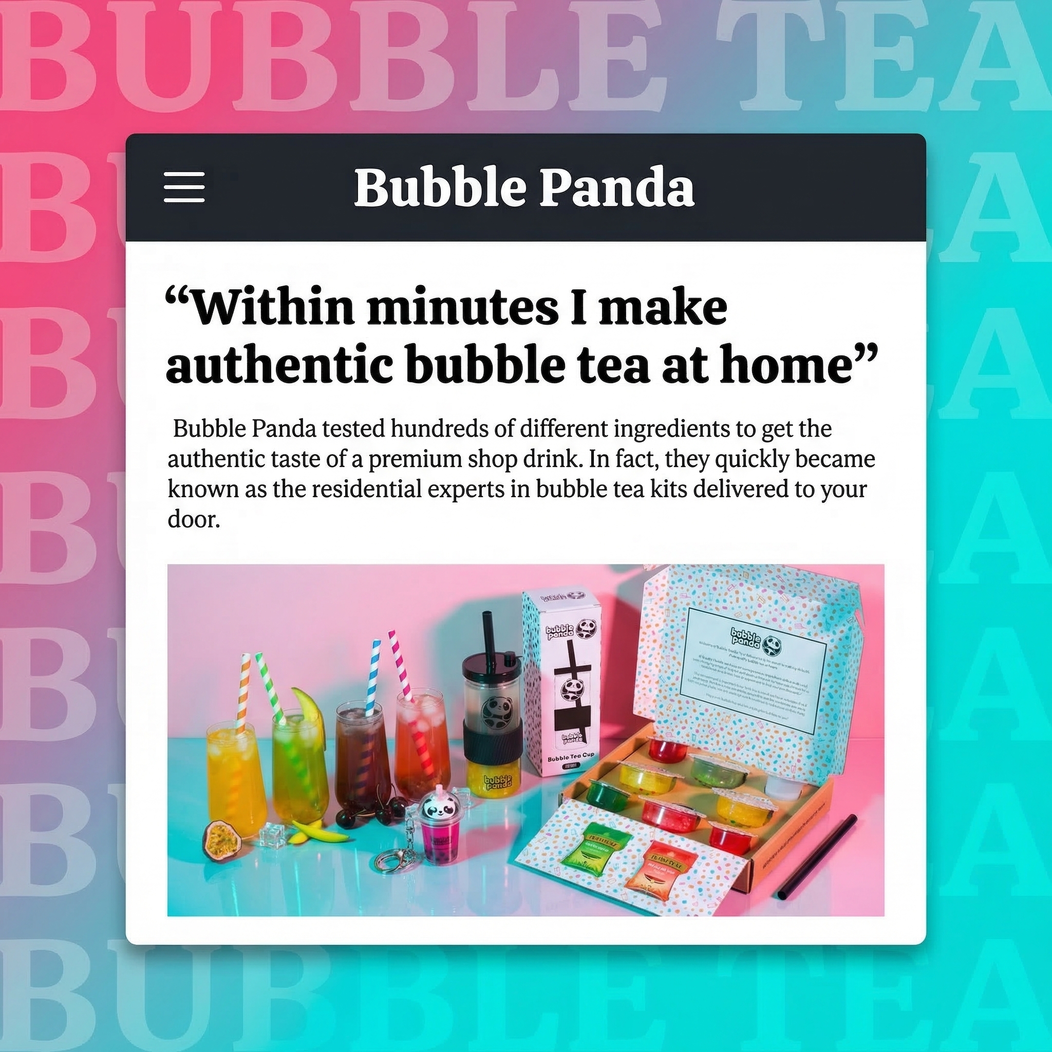 Bubble Panda Facebook ad