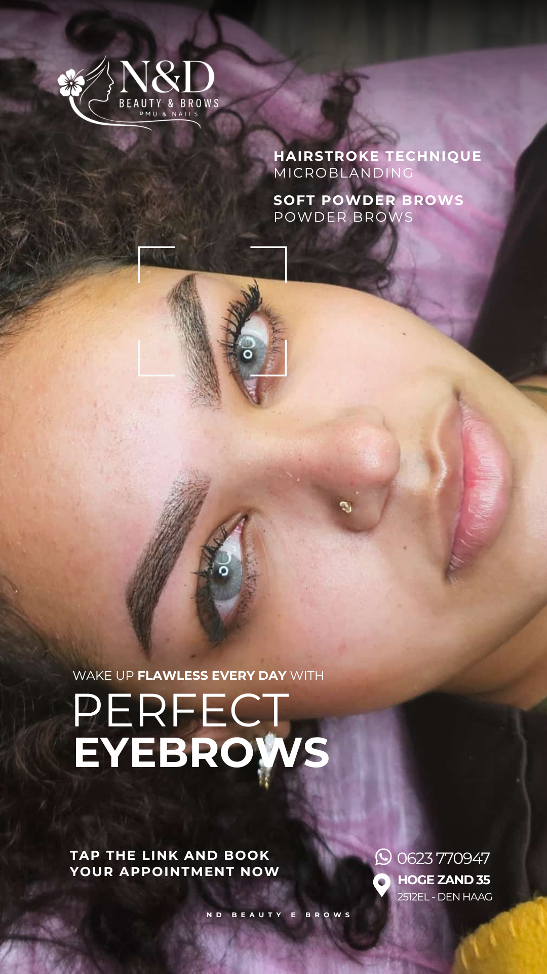 ND Beauty & brows Facebook ad from Dec 3, 2025