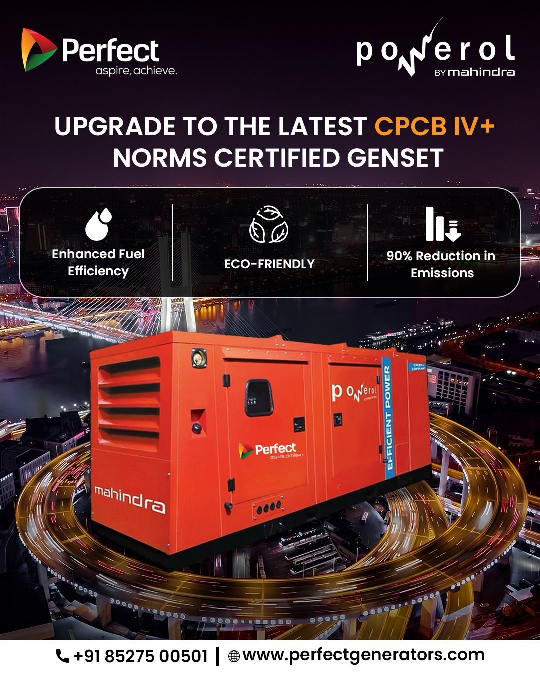 Perfect Group Facebook ad: Mahindra Powerol Gensets