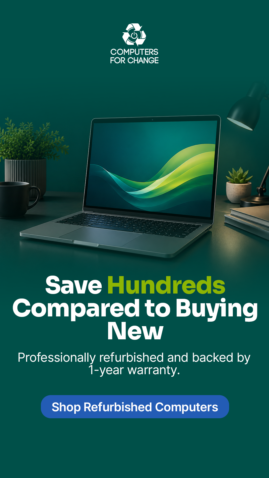 Computers For Change Facebook ad from Jul 15, 2026