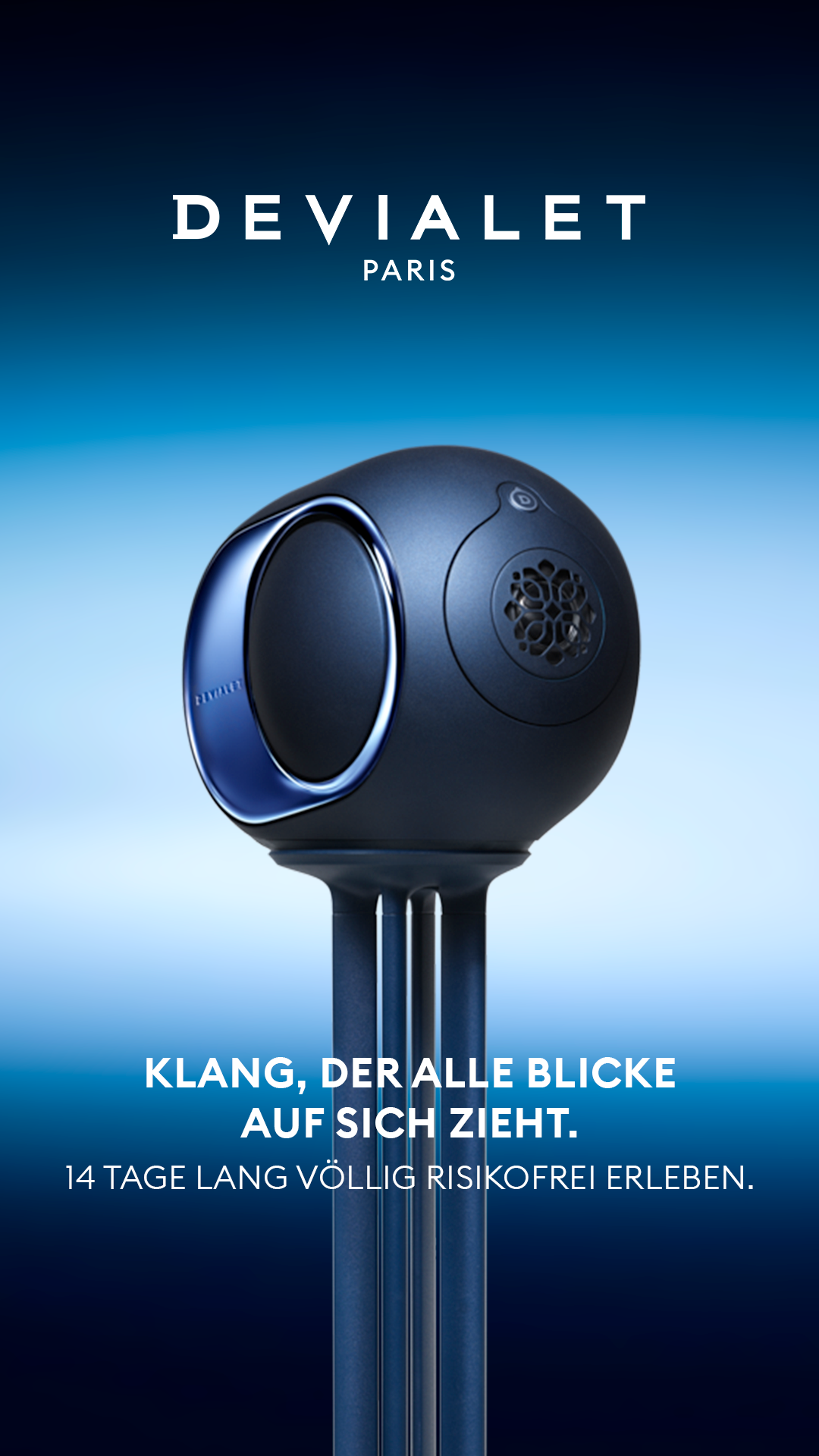 Devialet Facebook ad: Klang sehen. Emotion erleben.