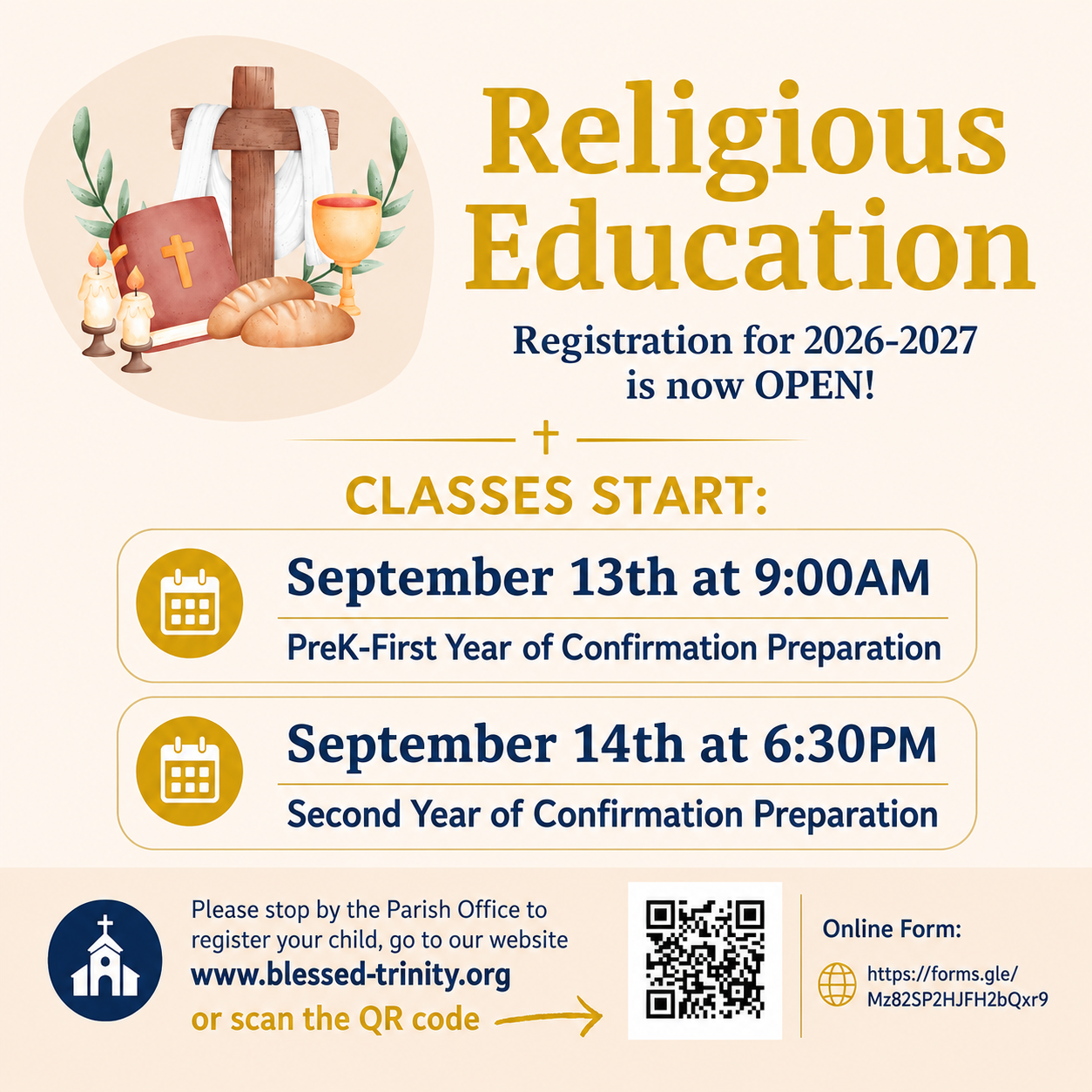 Blessed Trinity Catholic Church Facebook ad: Register your child for First Communion!