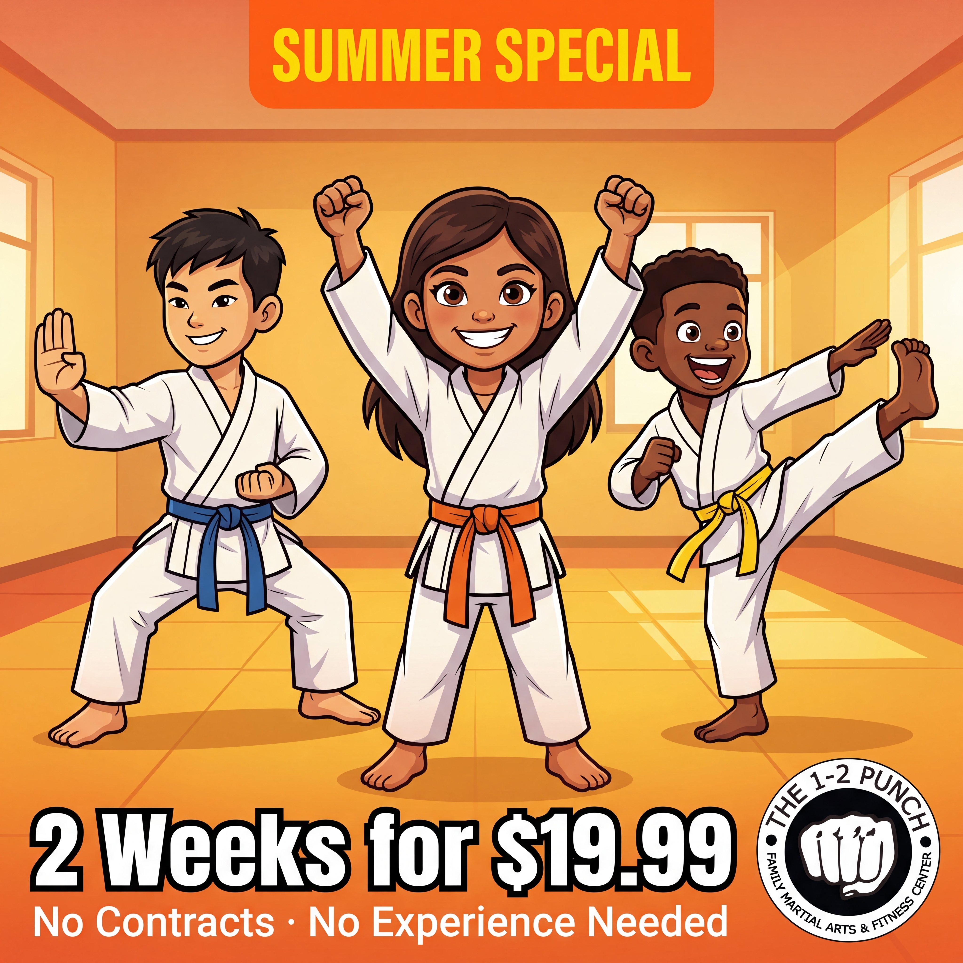 The 1-2 Punch Family Martial Arts & Fitness Center Facebook ad