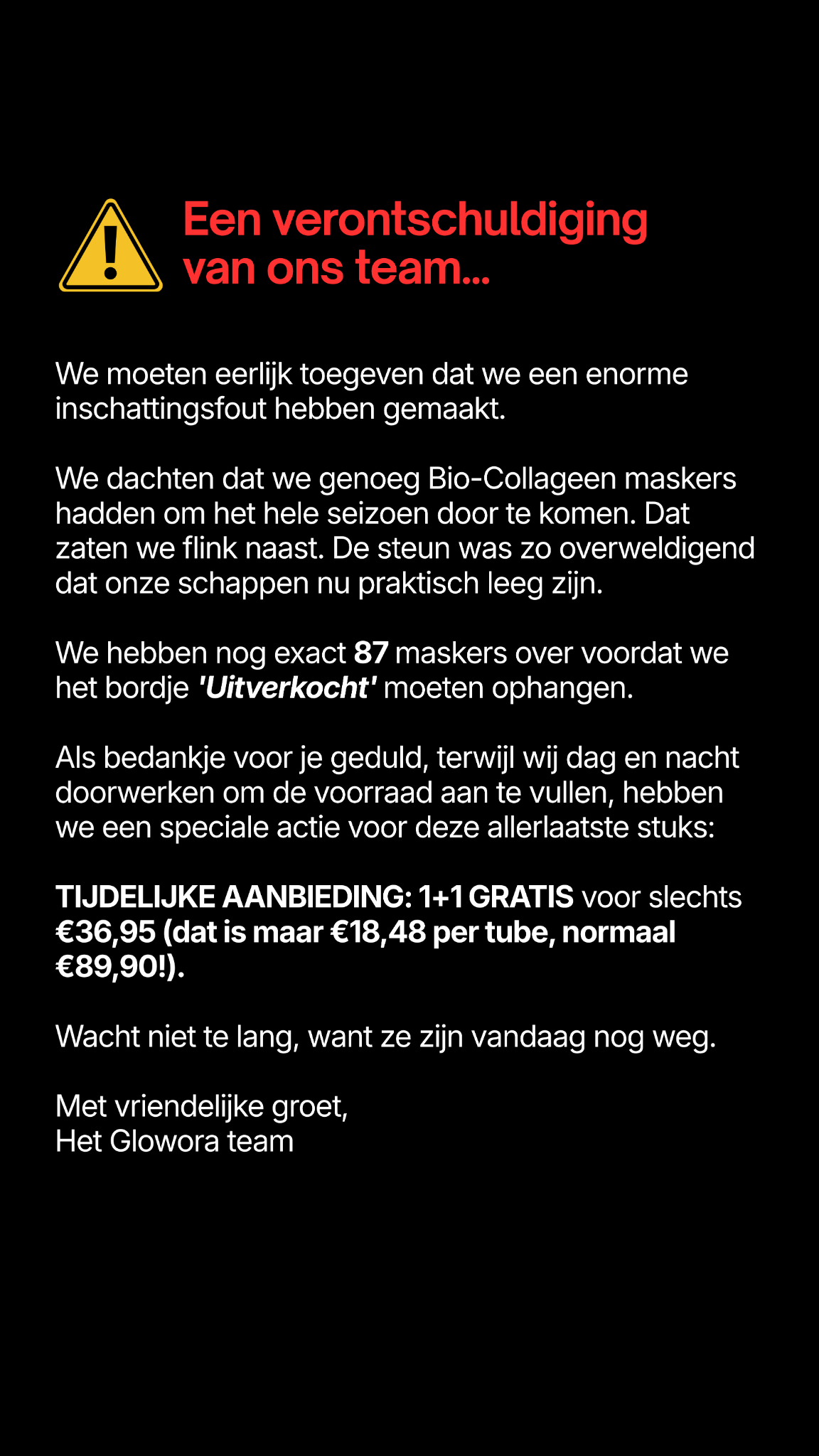 Glowora Facebook ad