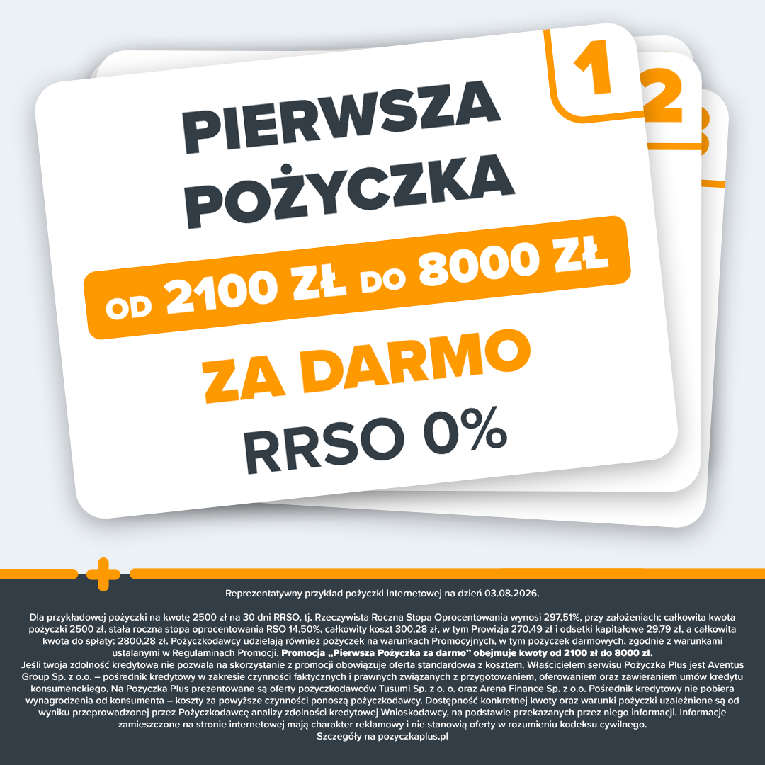Pozyczkaplus.pl Facebook ad: Nawet 8000 zł za DARMO (RRSO 0%)*