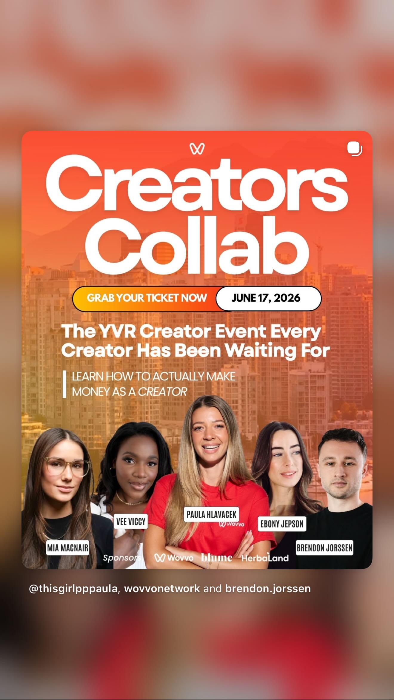 Wovvo Facebook ad: Vancouver Content Creators Event.