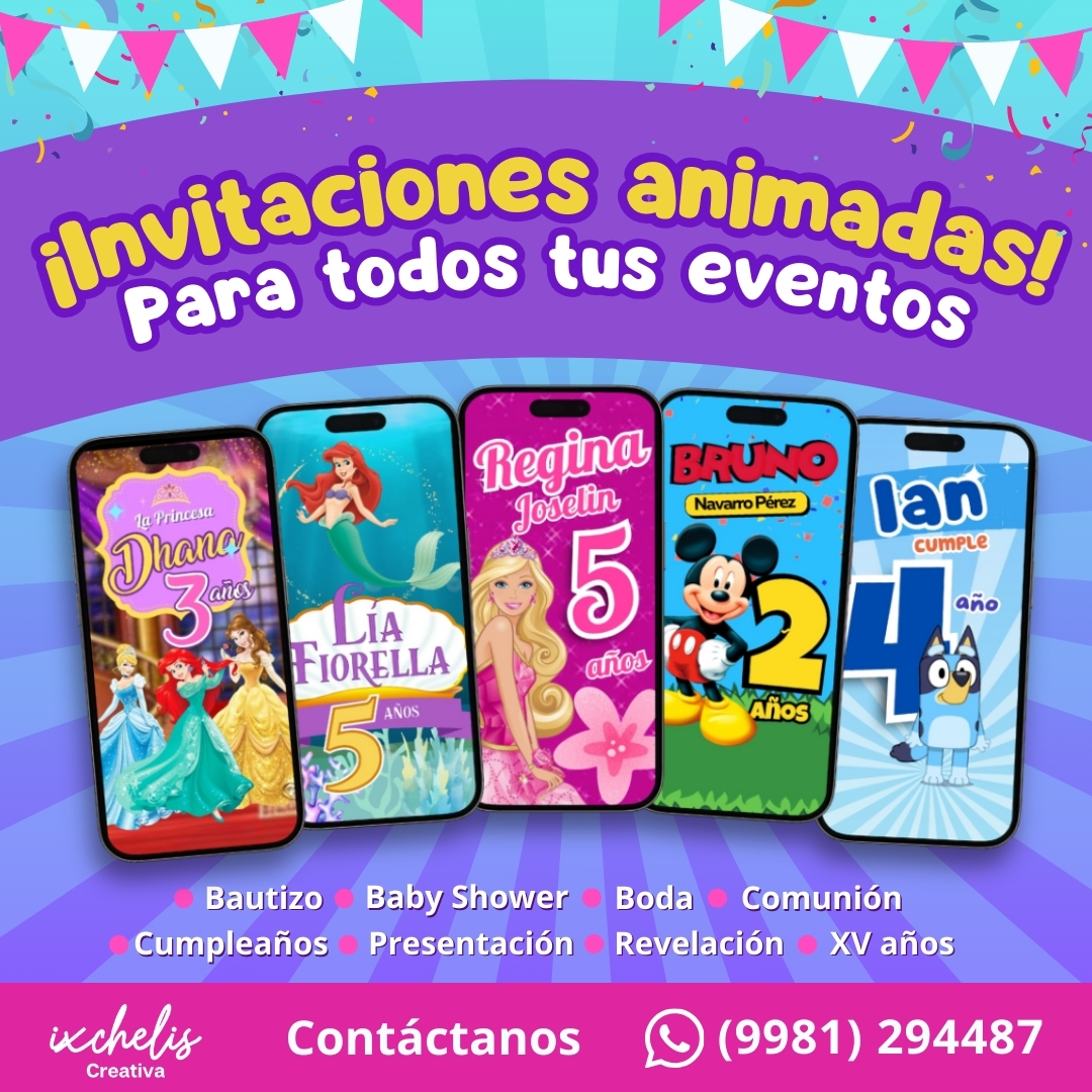 Ixchelis Creativa Facebook ad: Invitaciones animadas