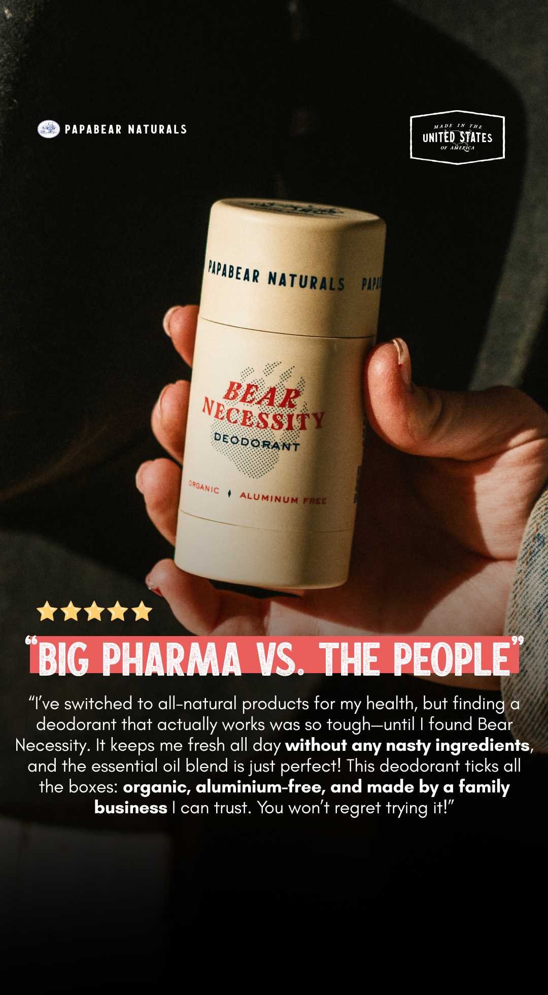Papabear Naturals Facebook ad