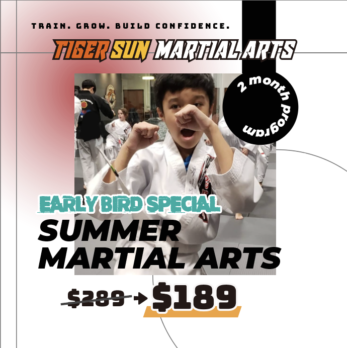 Tiger Sun Martial Arts - Plano Facebook ad: Give your child a strong and confident summer