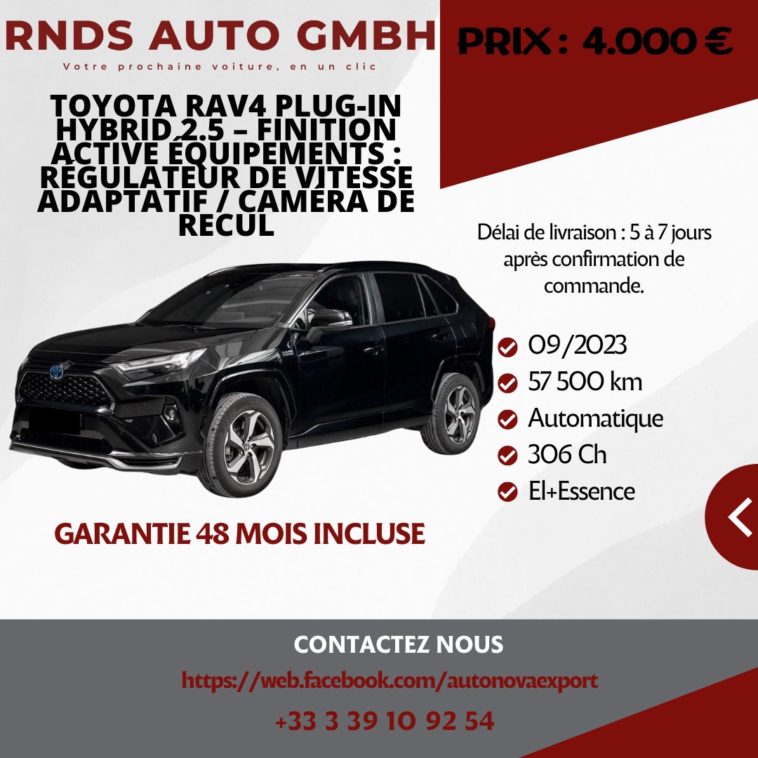 Autonova Facebook ad: Achetez votre voiture en ligne, recevez-la chez vous…