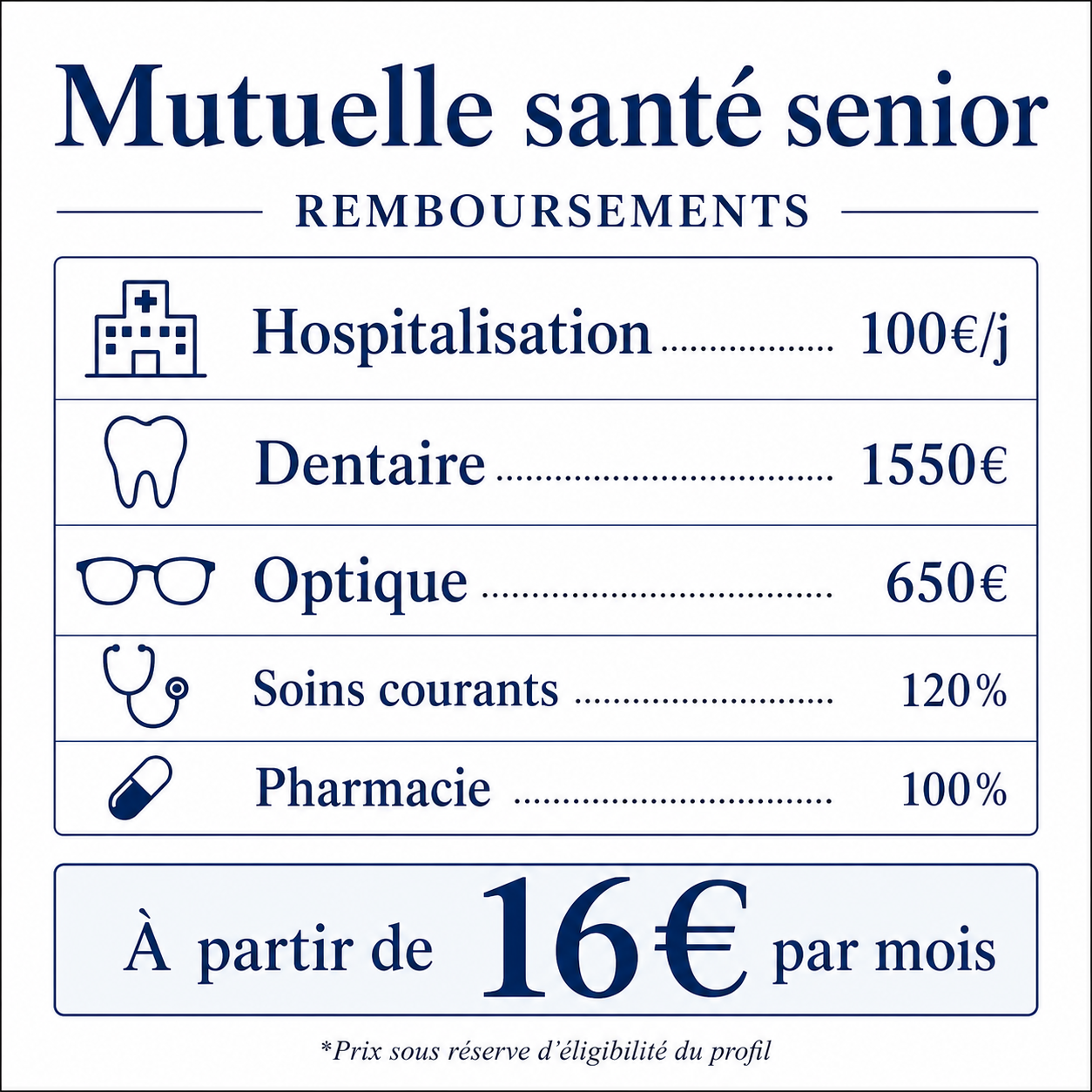 Mutuelle Senior Tranquille Facebook ad: Mutuelle senior: comparez vos offres