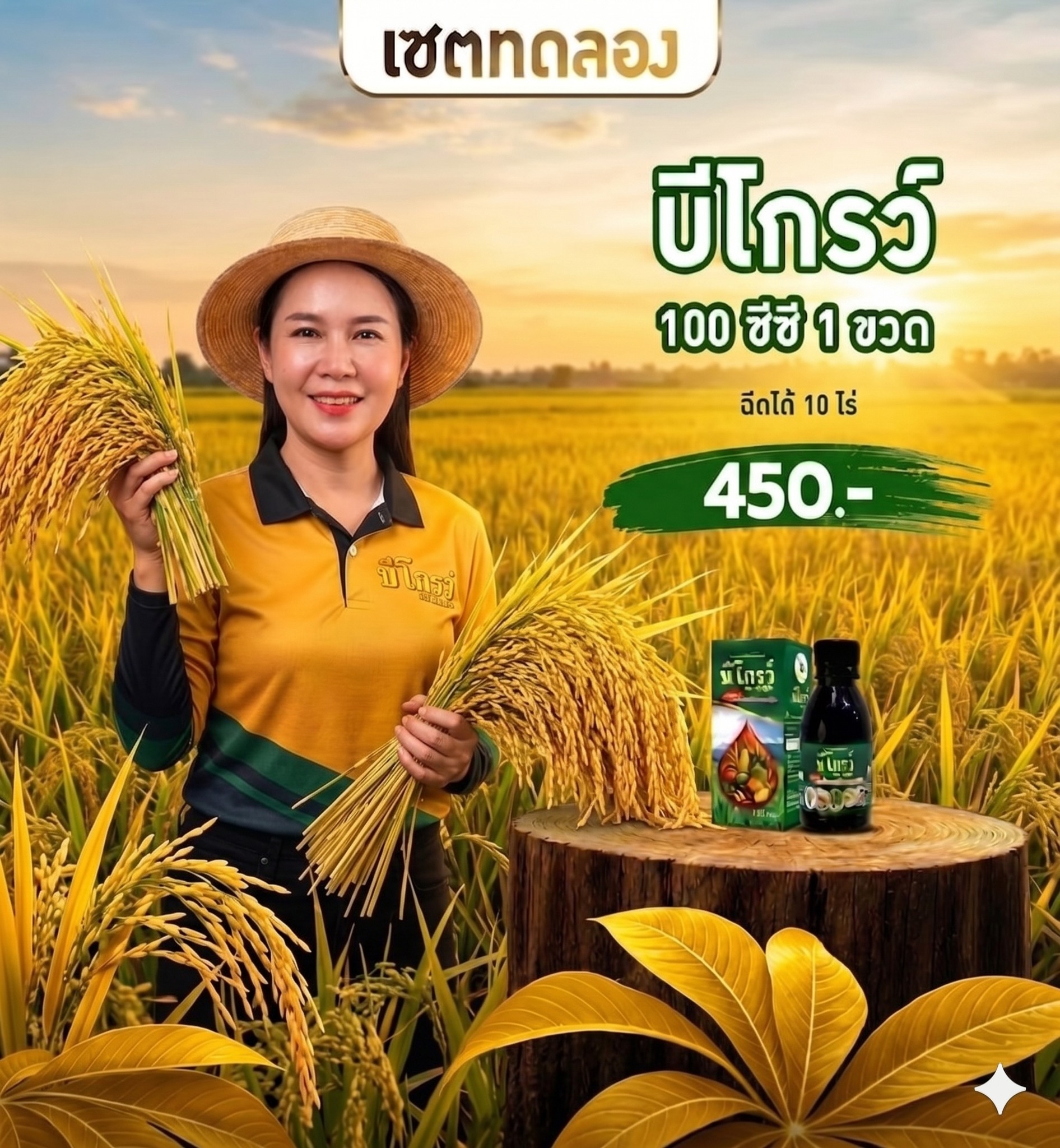 บีโกรว์ เพิ่มพลัง 2 เท่า พืชแข็งแรง โตไว 0651155598 Facebook ad: ใช้บีโกรว์กับข้าว เห็นผลชัดตั้งแต่รวงแรก