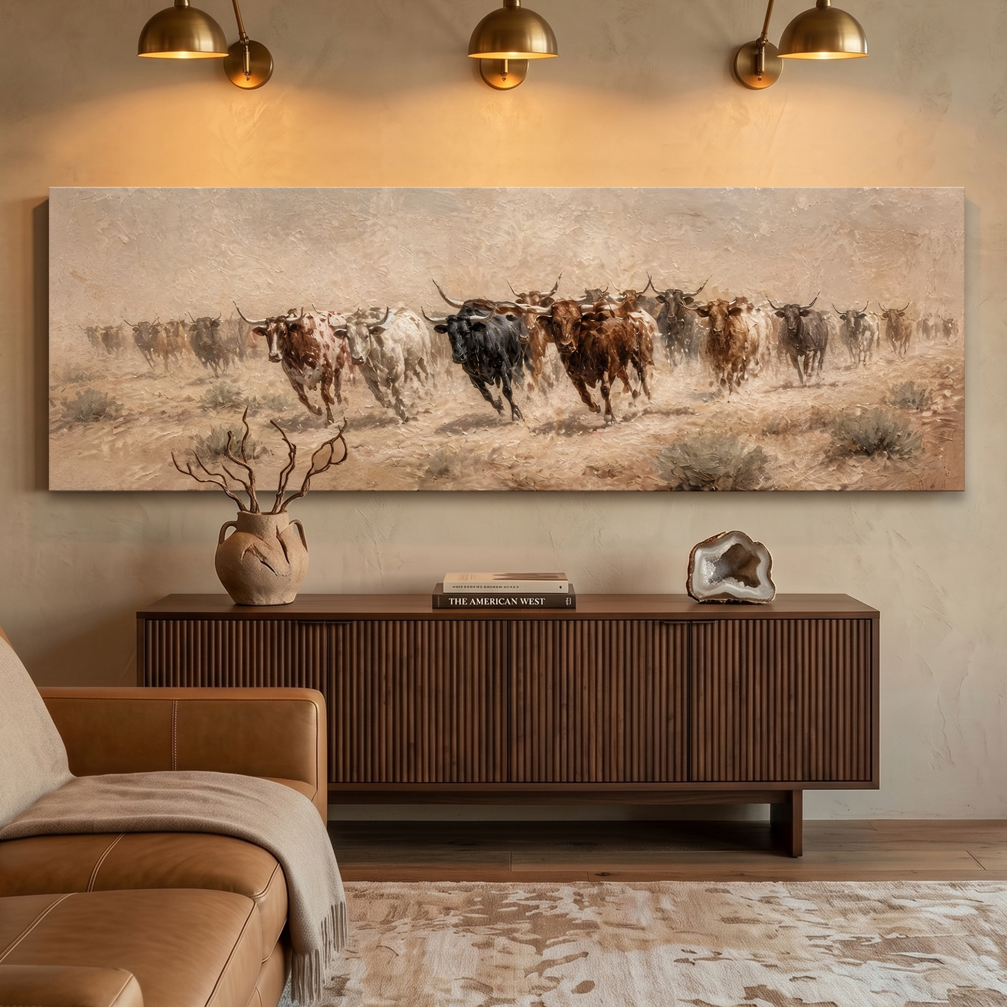 Tailored Canvases - Personalized Art Facebook ad: Longhorn Dust Trail