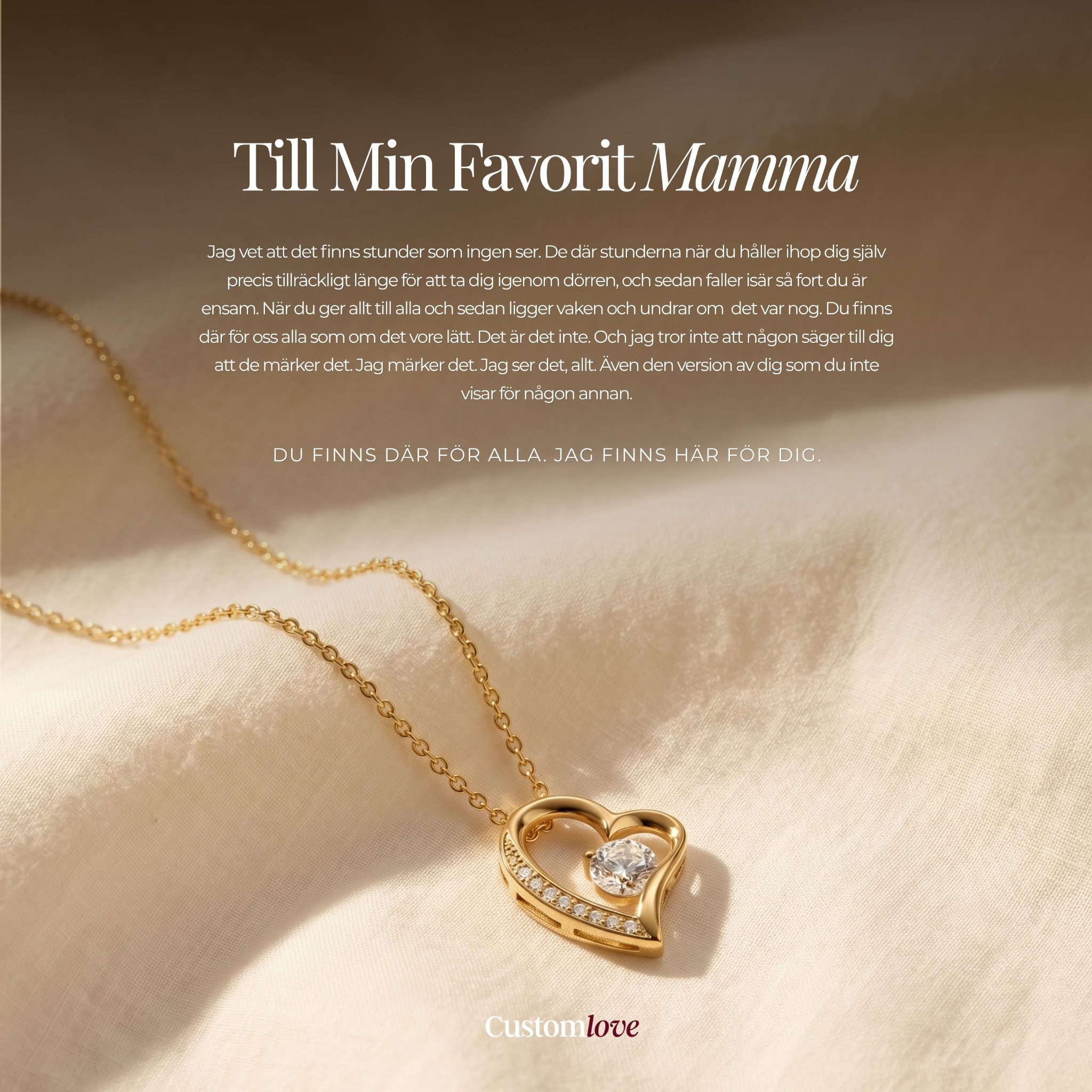 CustomLove Shop Facebook ad: Ge henne det ingen gav dig