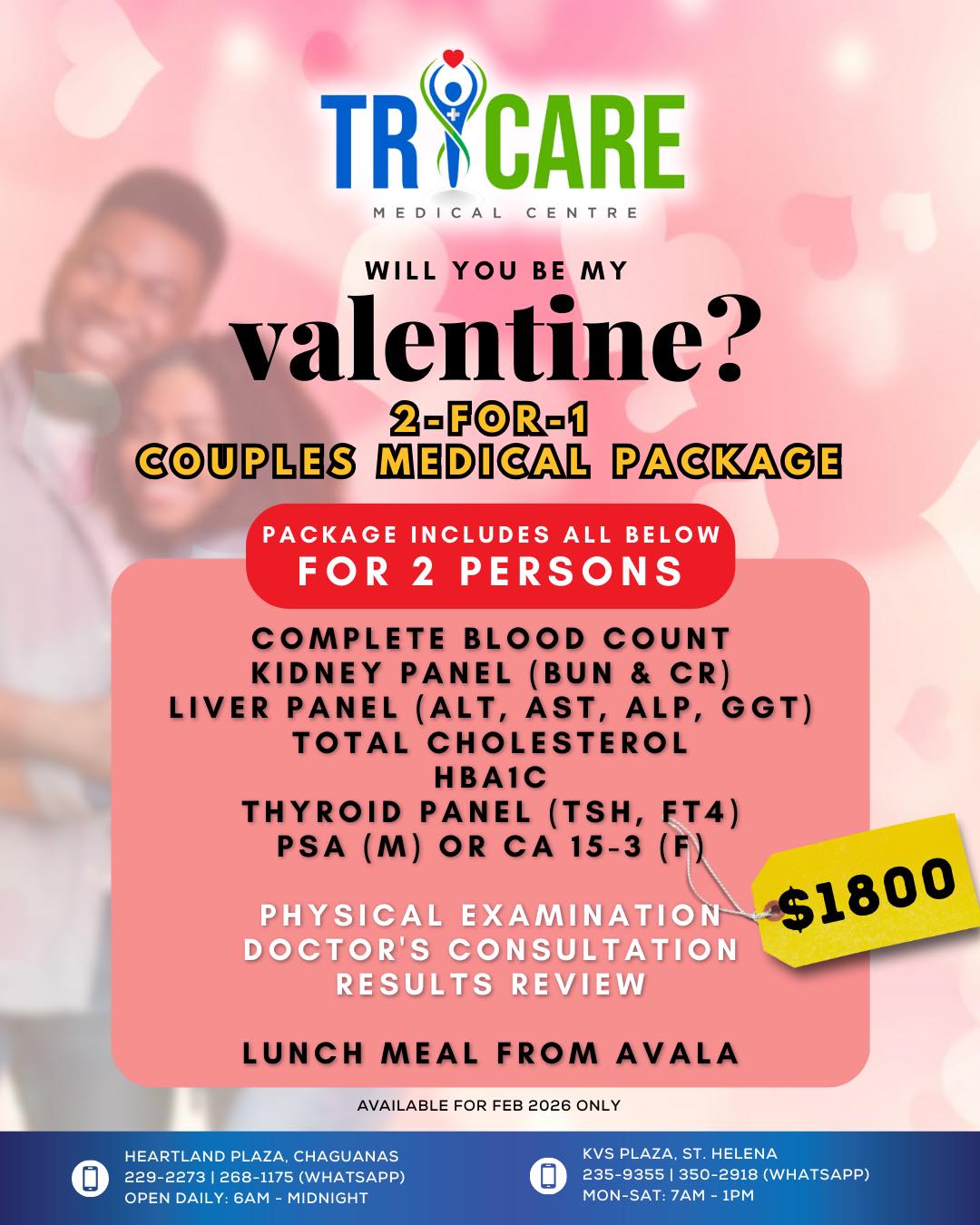 Tricare Medical Centre Facebook ad: Will you be my Valentine… in health?