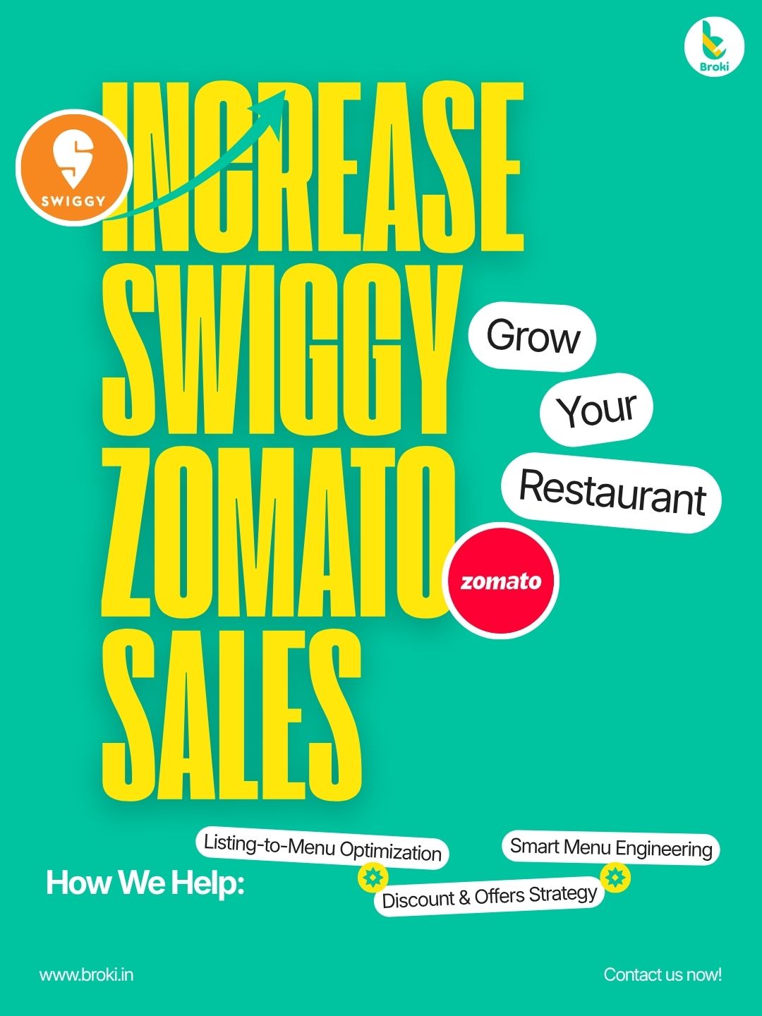 Broki Facebook ad: Grow Your Swiggy / Zomato Sales With Broki