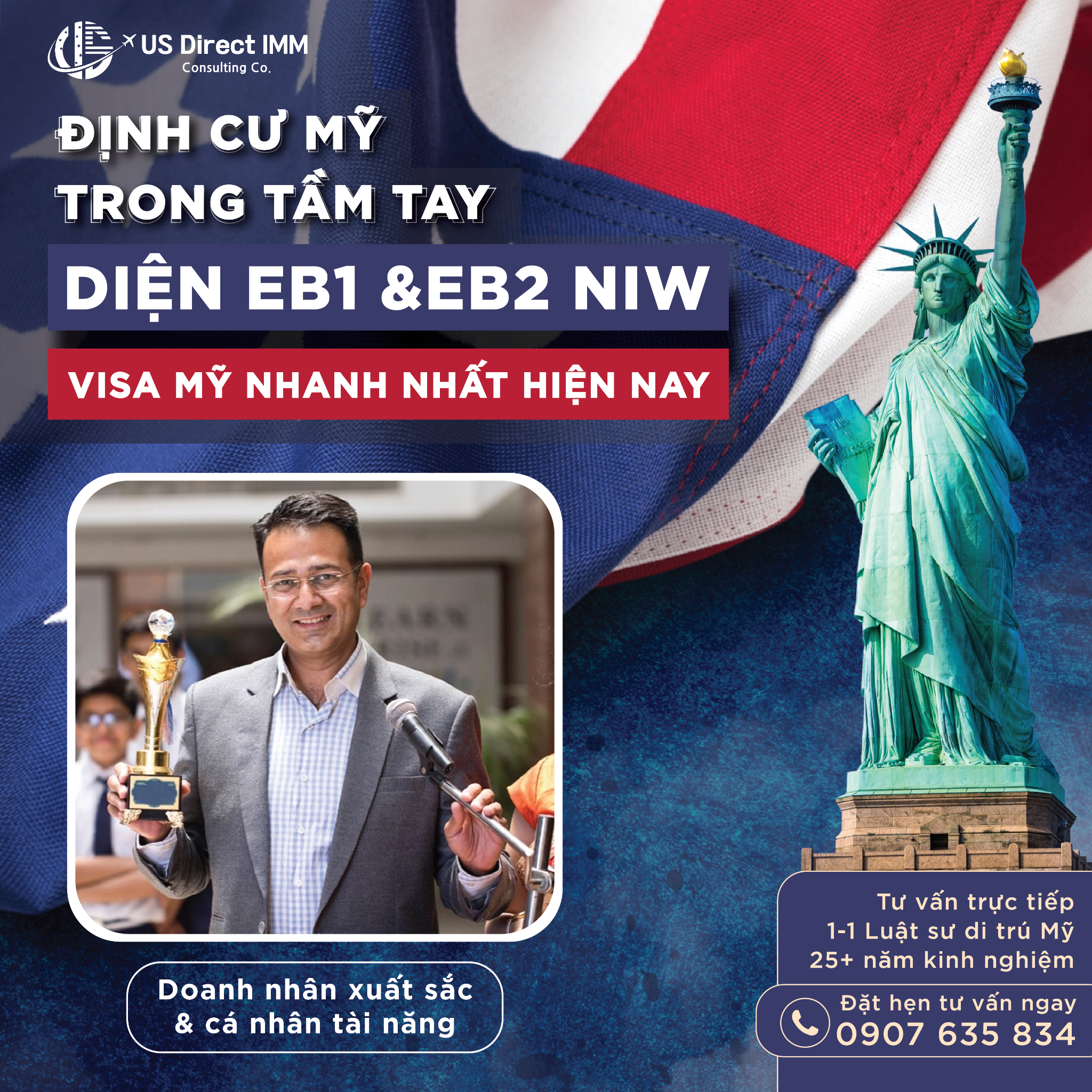US Direct IMM - eb1 niw eb2 eb3 family eb5 l1 visa Facebook ad