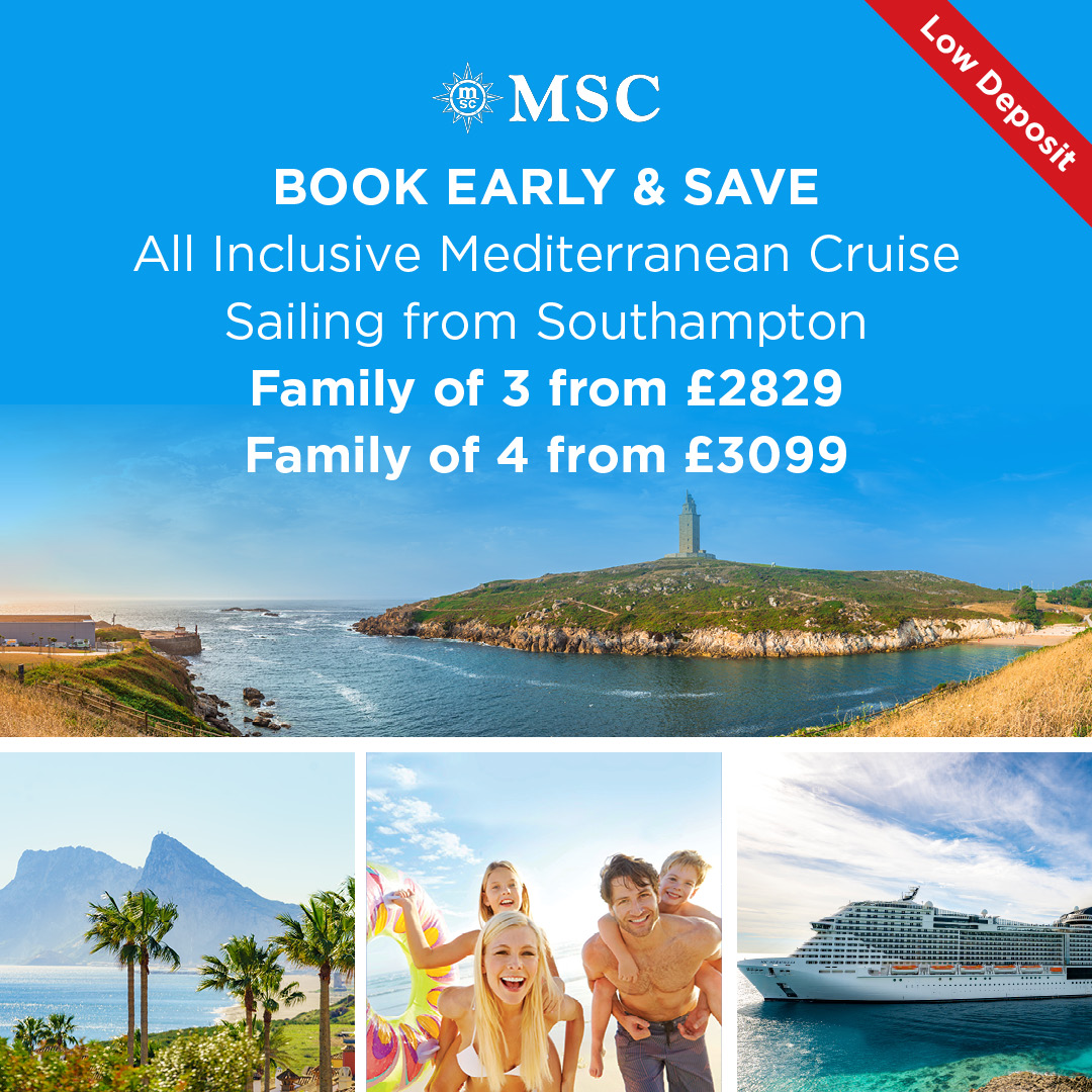 CruiseKings Facebook ad: All Inclusive Spain, France & Portugal Cruise | Low Deposit!