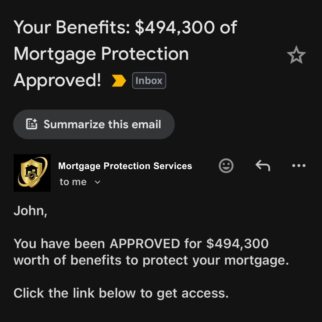 Mortgage Protection Services Facebook ad
