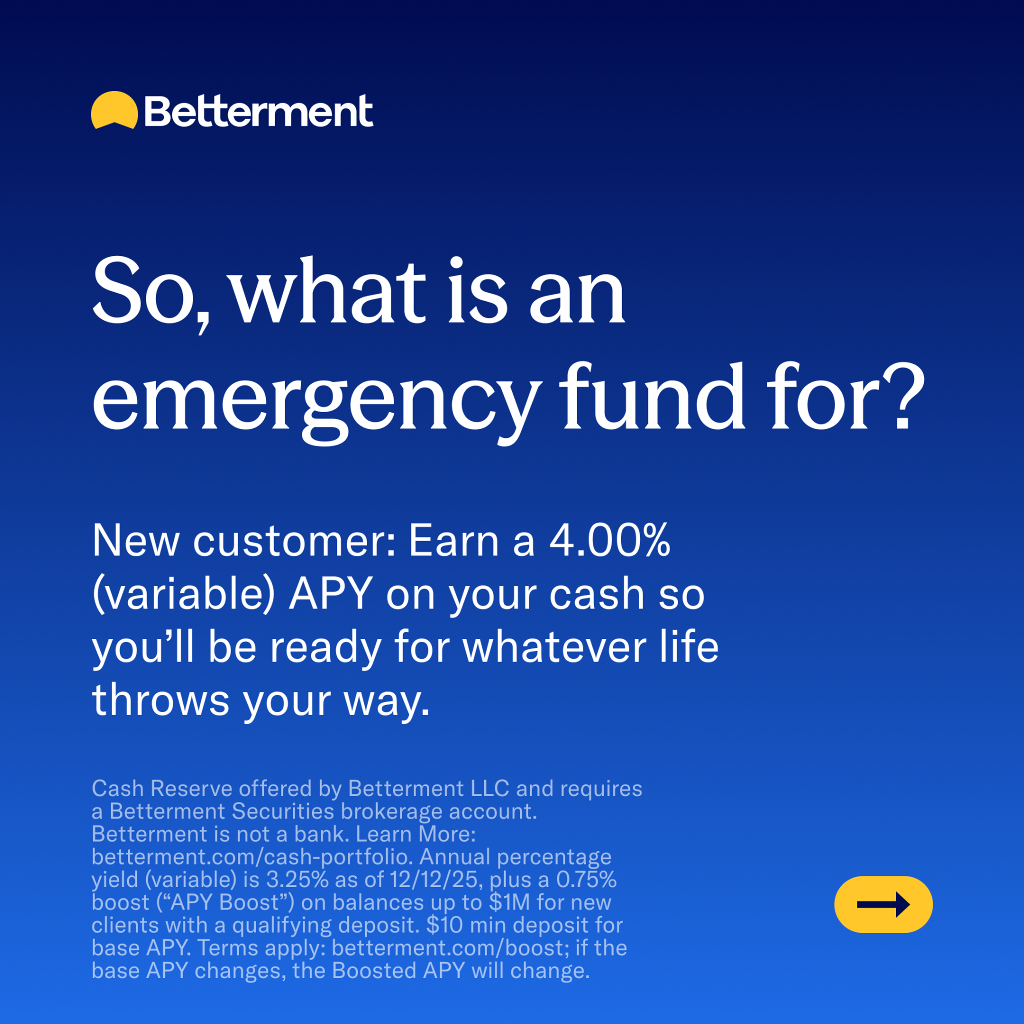 Betterment Facebook ad