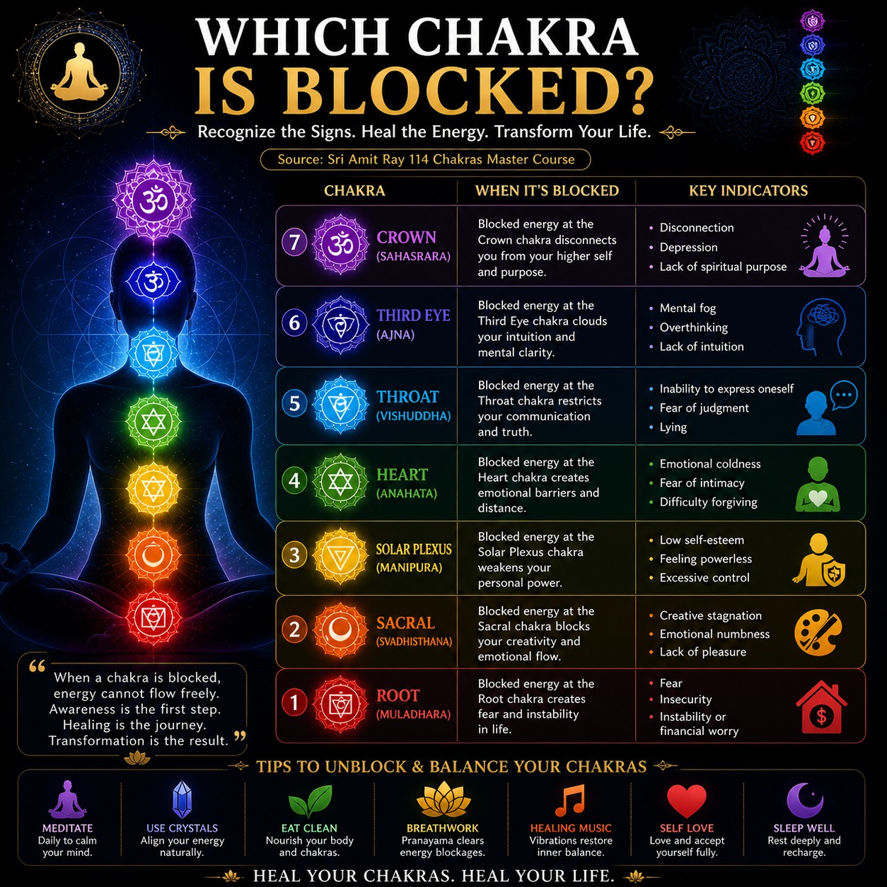 sriamitray Facebook ad: Which Chakra Is Blocked?