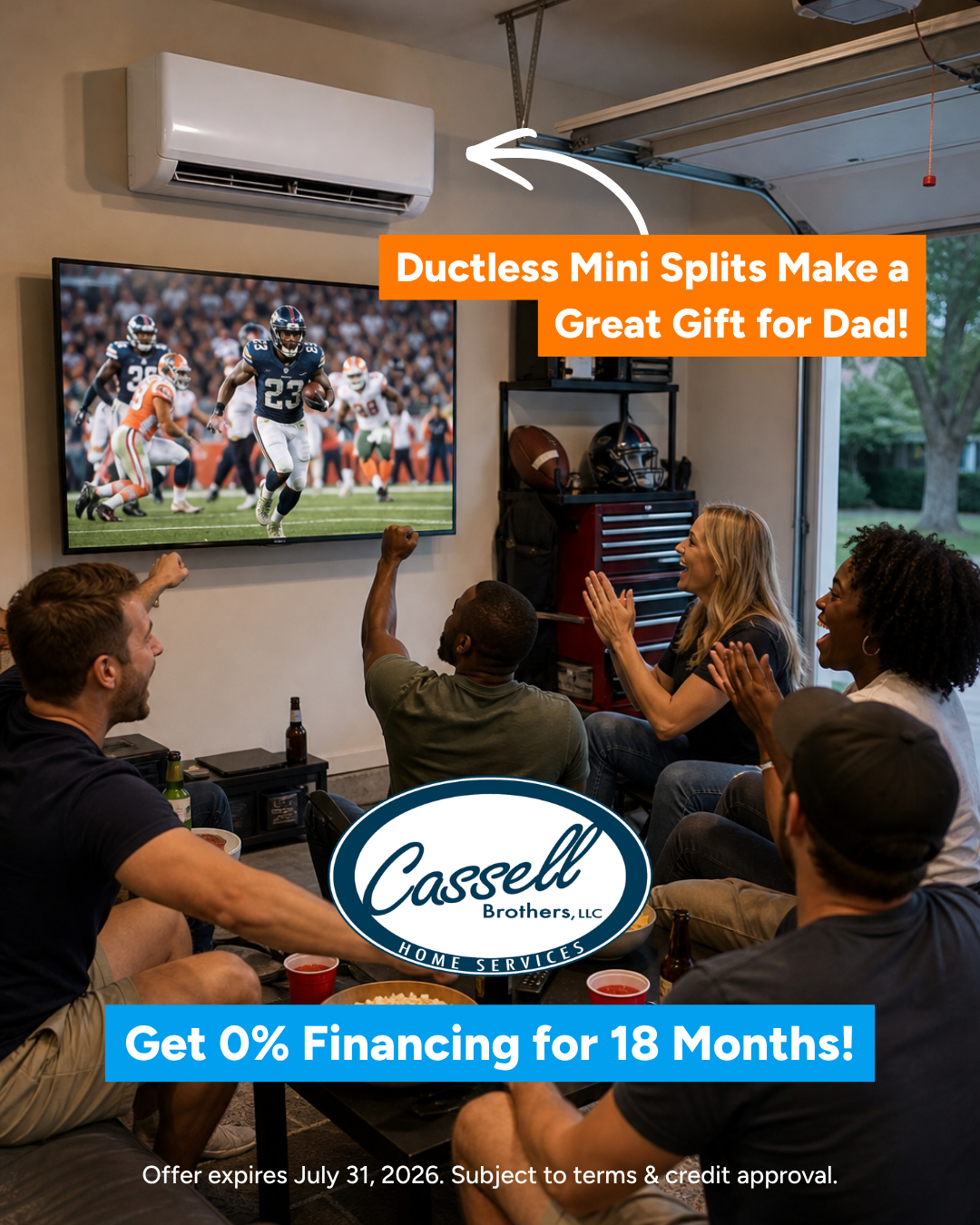 Cassell Brothers Home Services Facebook ad: Upgrade Dad's Space This Father's Day