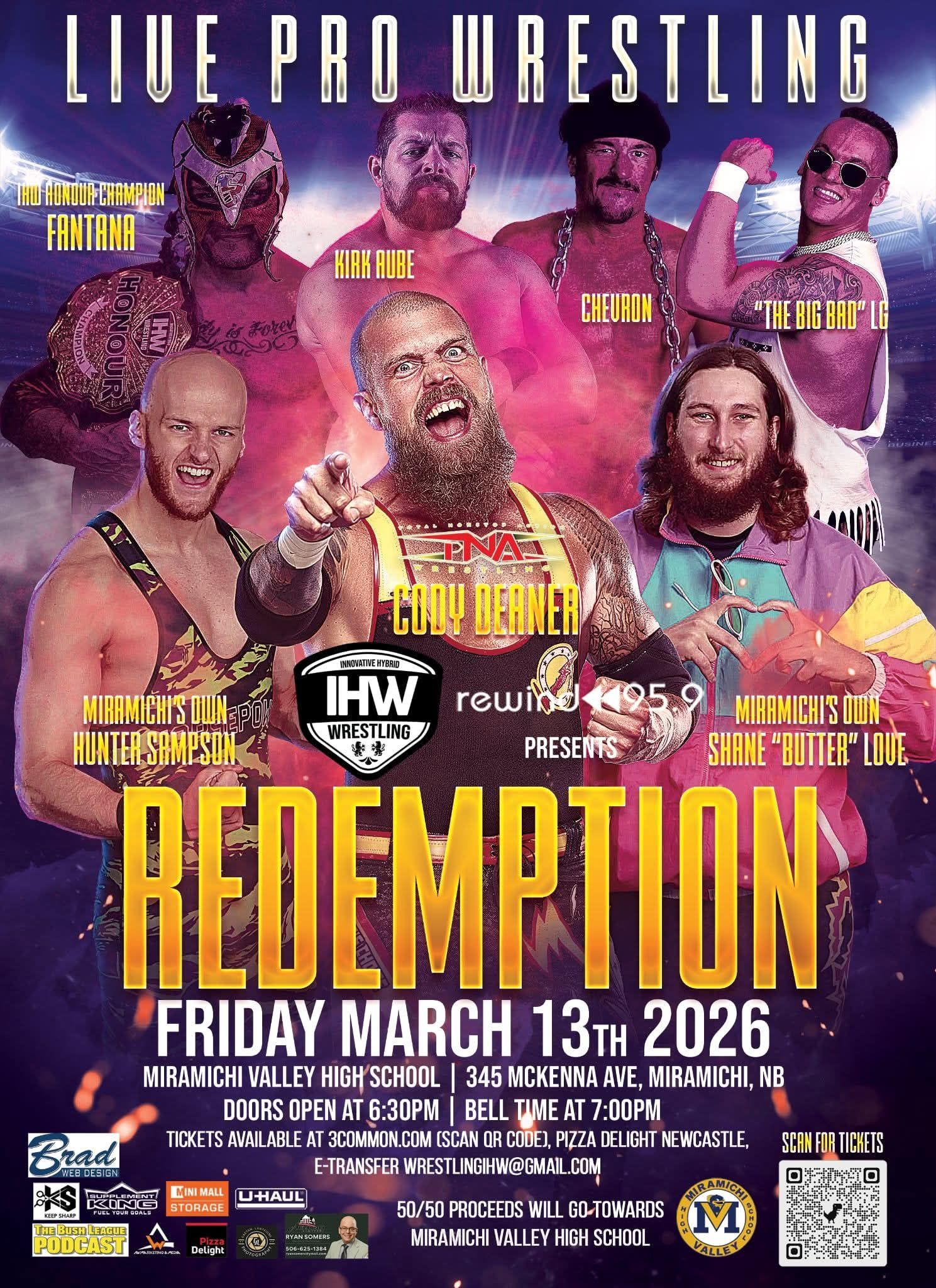 IHW Wrestling Facebook ad: IHW Wrestling: Redemption - Miramichi | 3Common