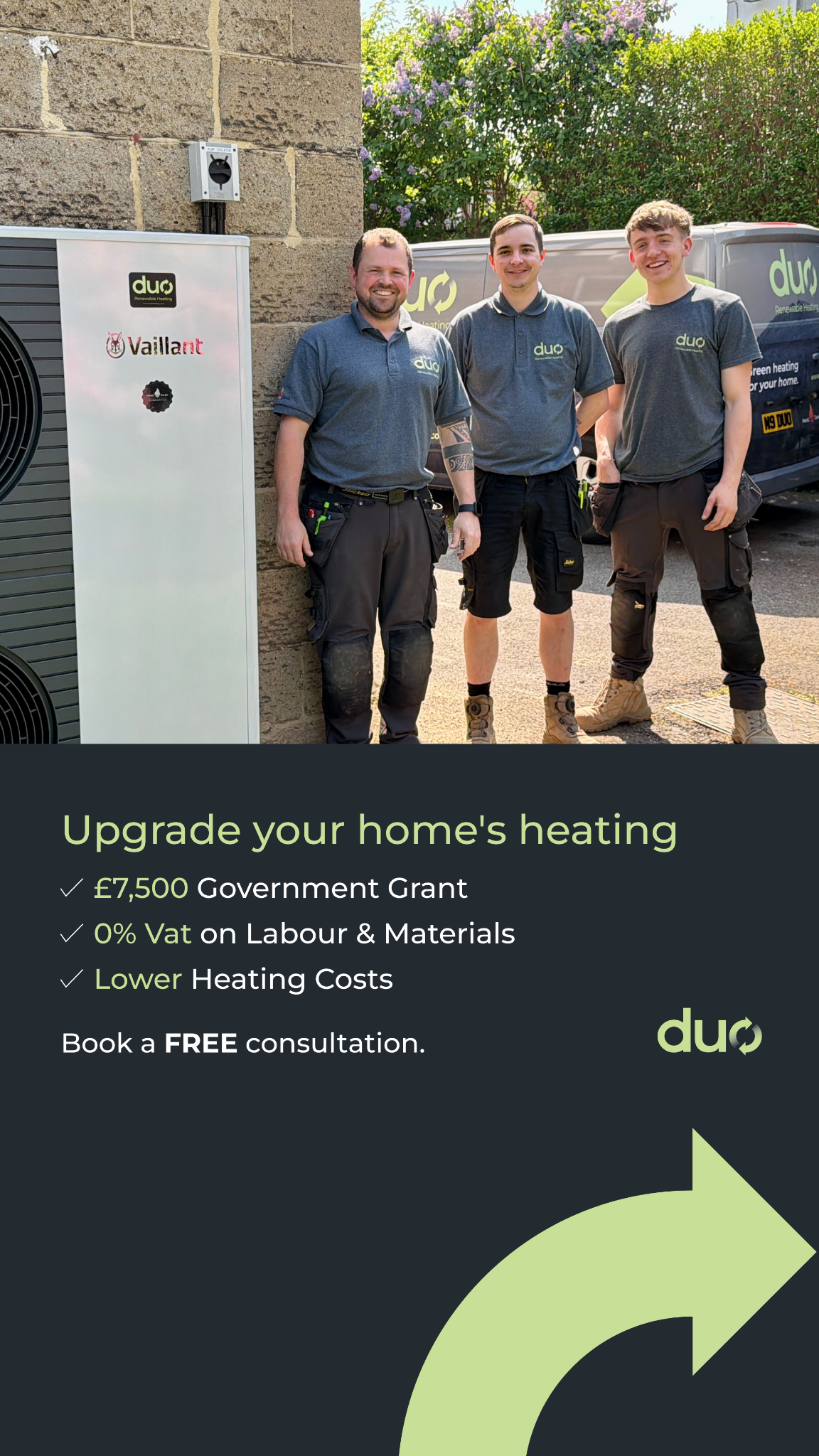 Duo Renewable Heating Facebook ad from Jul 9, 2026