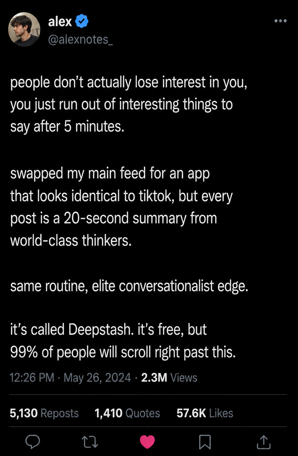 Deepstash Facebook ad