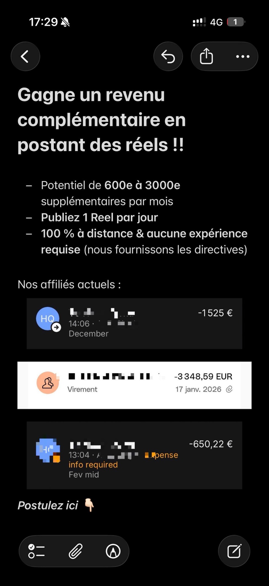 Jovany.tks Facebook ad: Gagne de l’argent en postant des Reels.