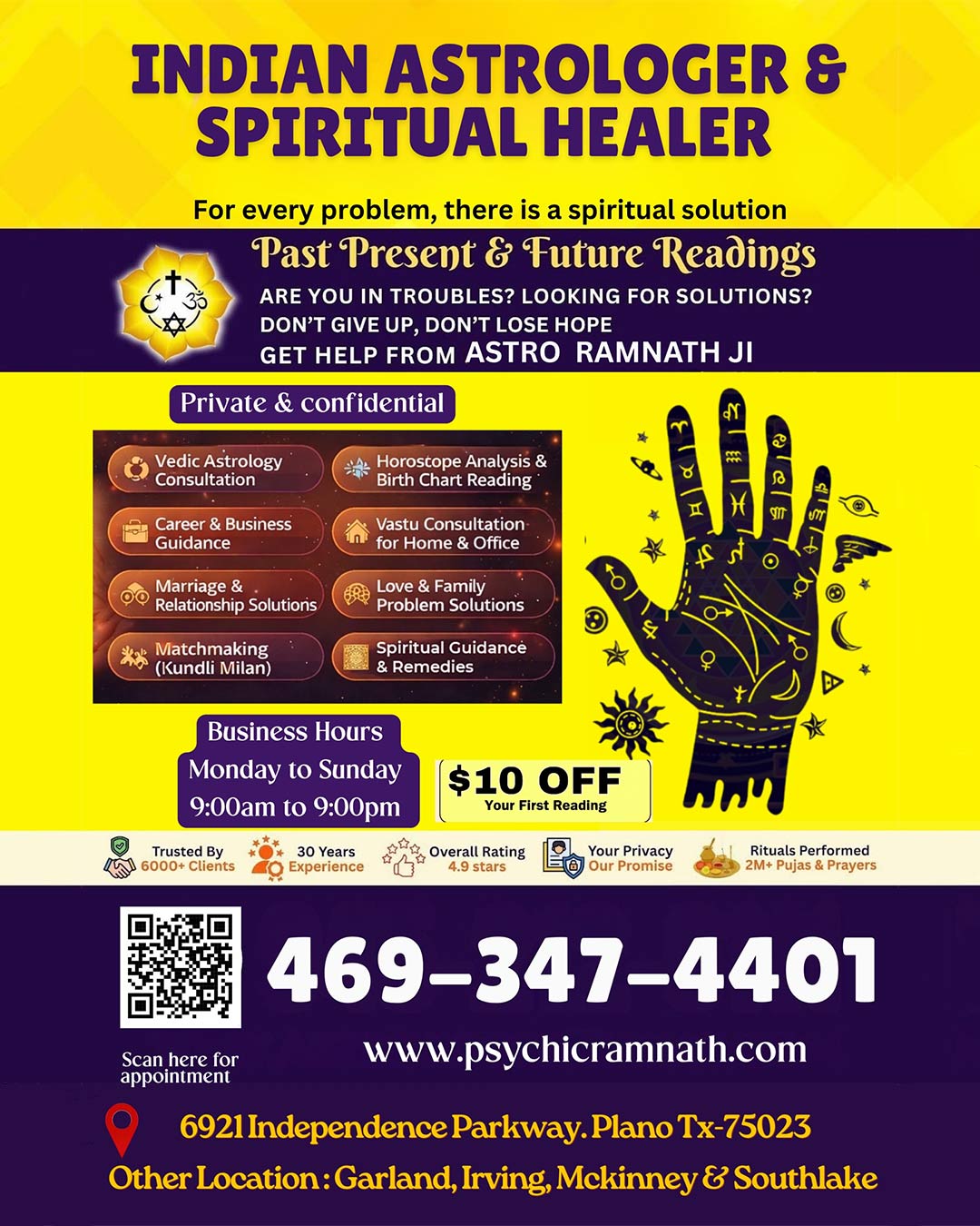 Dallas Observer Facebook ad: Top Indian Astrologer & Spiritual Healer in Plano Texas