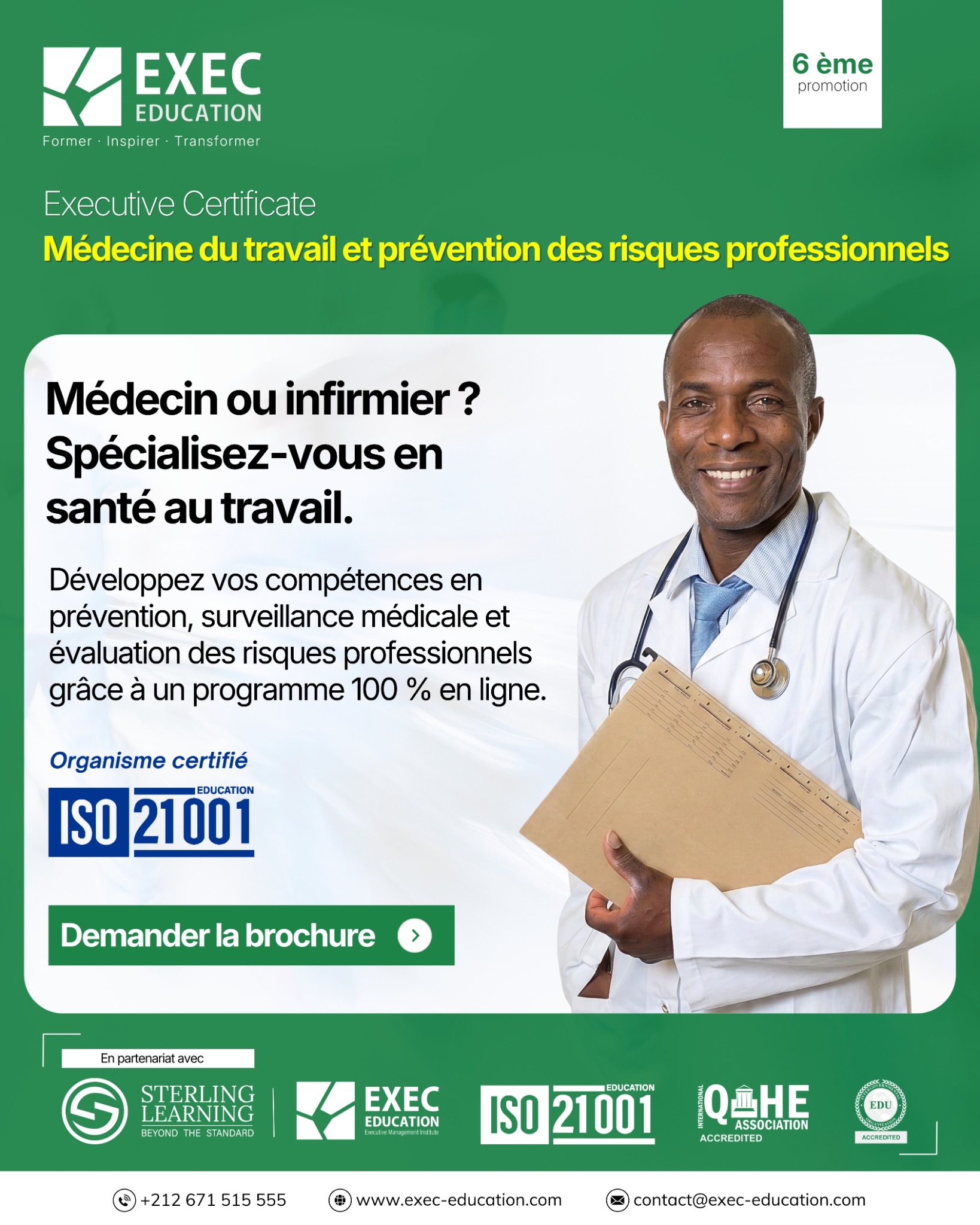 EXEC Education Facebook ad: Executive Certificate en Médecine du Travail & Prévention…