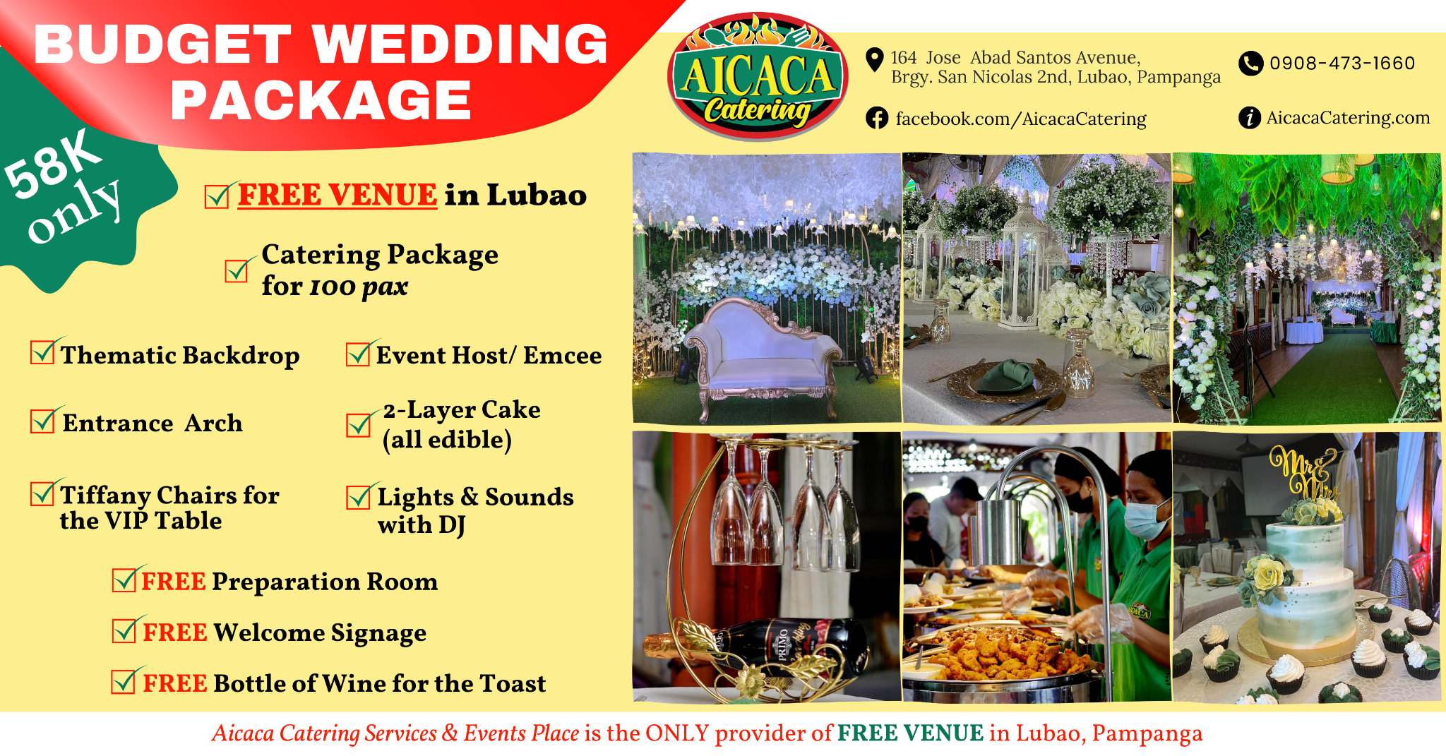 Aicaca Catering Services Facebook ad: VIEW PACKAGE DETAILS
