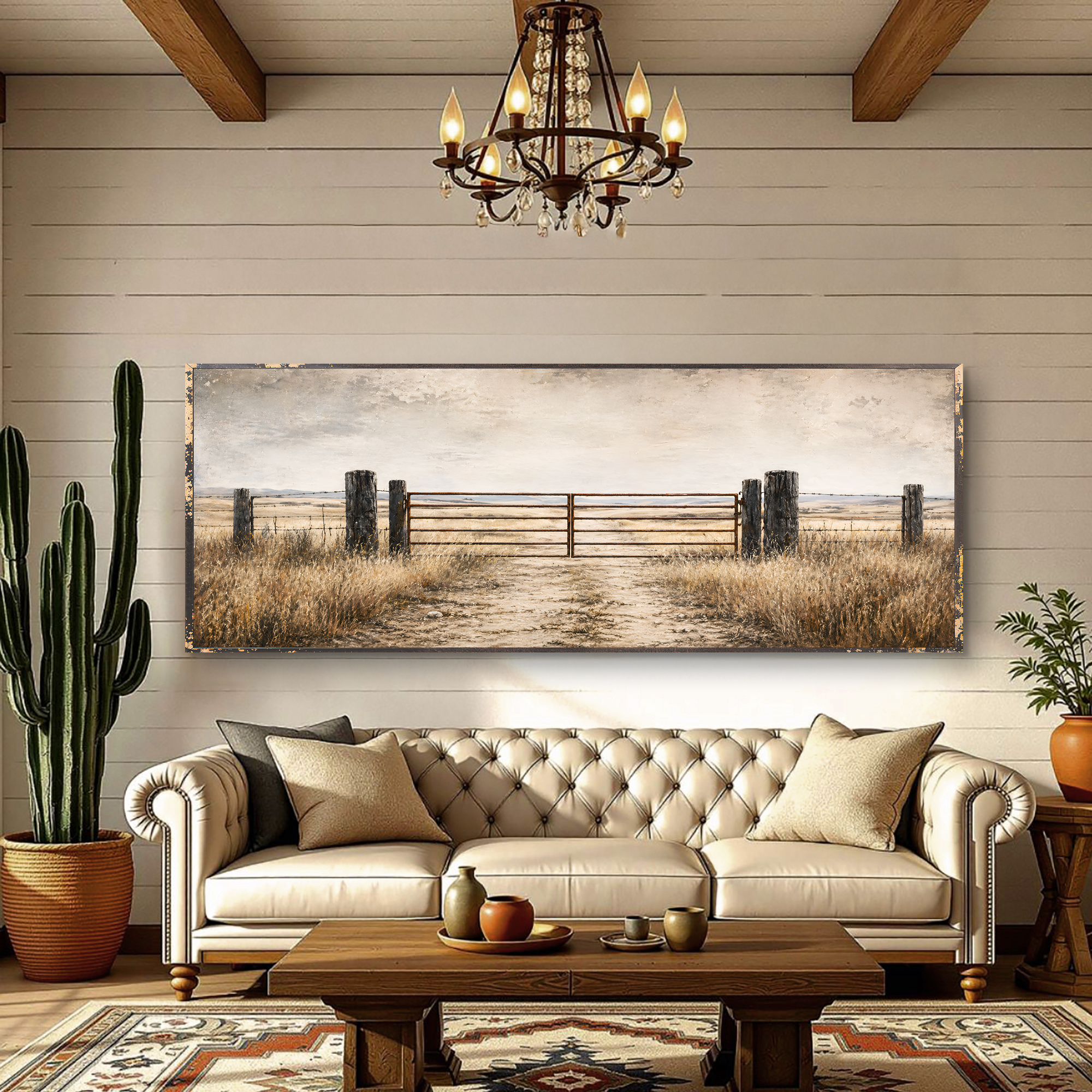 Tailored Canvases - Personalized Art Facebook ad: Rustic Ranch Gate