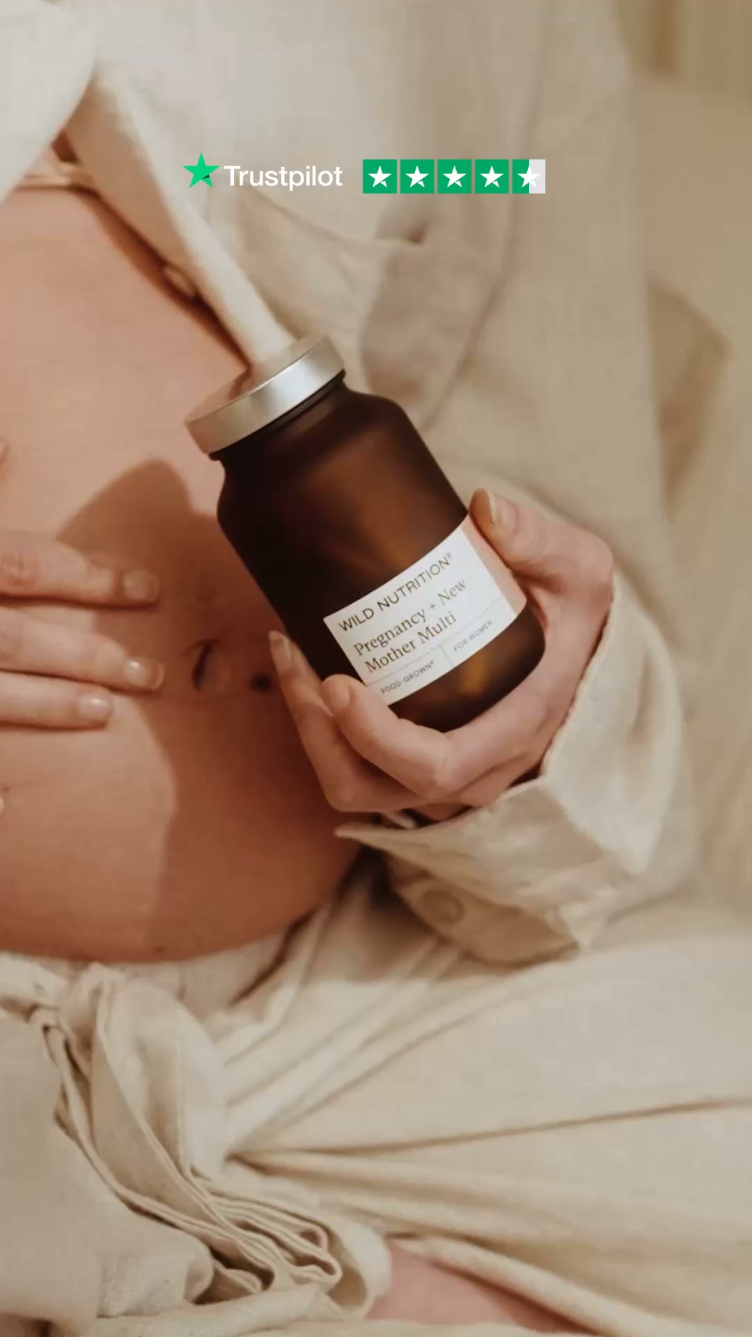 Wild Nutrition Facebook ad: Award-winning Pregnancy + New Mother Multi