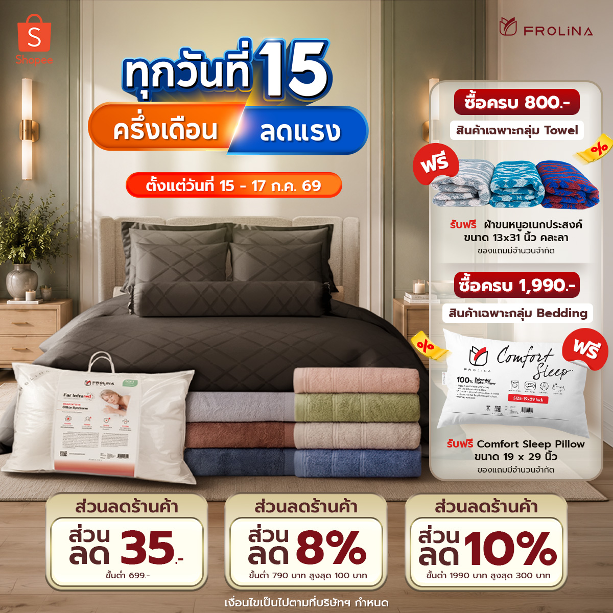 Frolina Facebook ad: ลดใหญ่จัดเต็ม ลดสูงสุด 80%