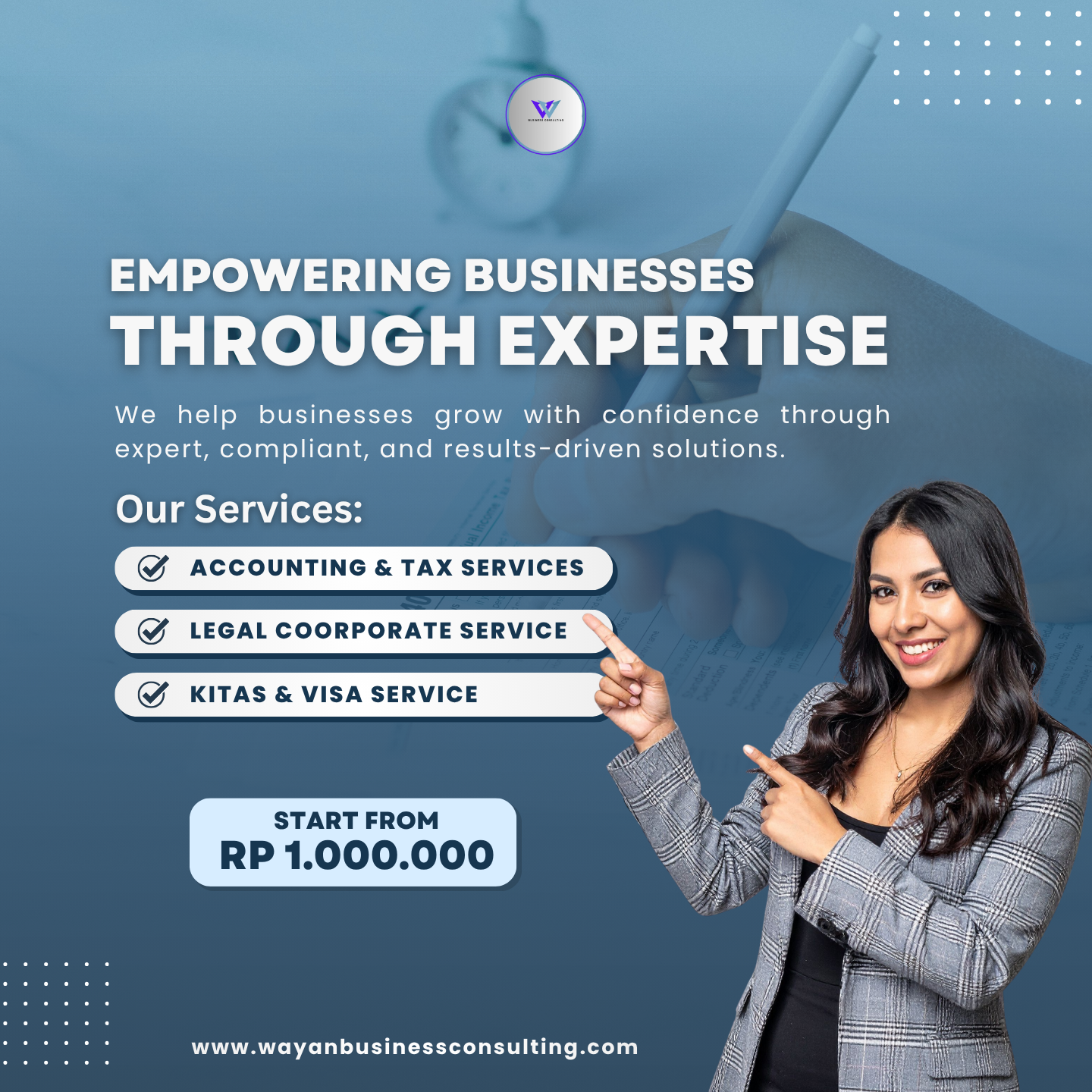 Wayan Business Consulting Facebook ad from May 7, 2026