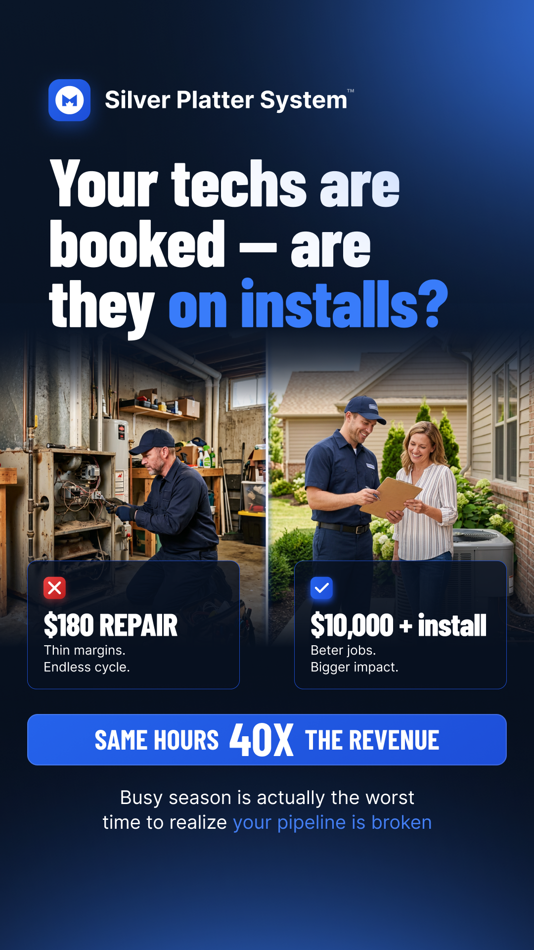 Maxym from MarketKing - Full Service Digital Marketing Agency Facebook ad: What $5 Million in HVAC Sales Looks Like