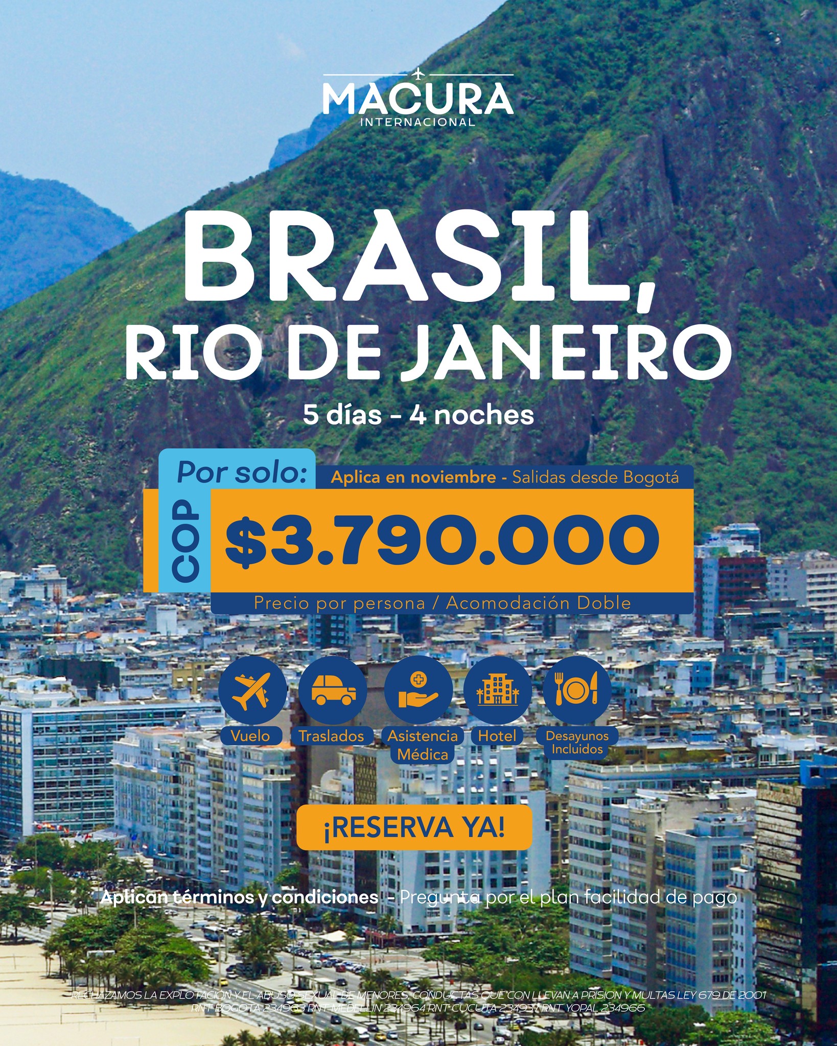 Macura Internacional Facebook ad: ¡DISFRUTA DE BRASIL, RÍO DE JANEIRO!