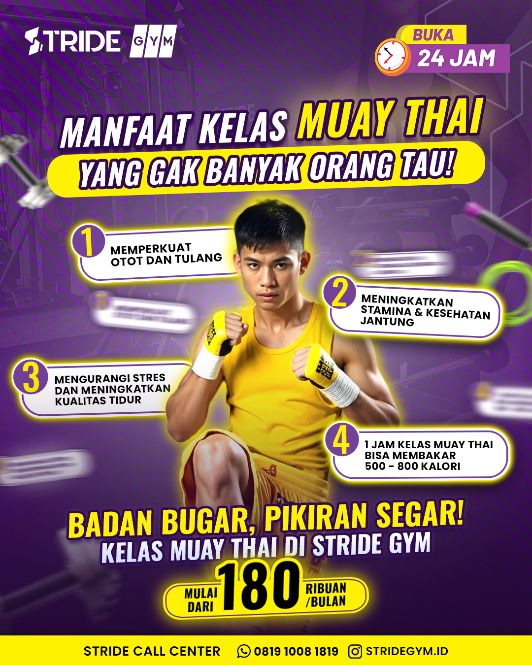 Stride Gym Facebook ad: Get fit, feel strong and confident with Stride Gym!