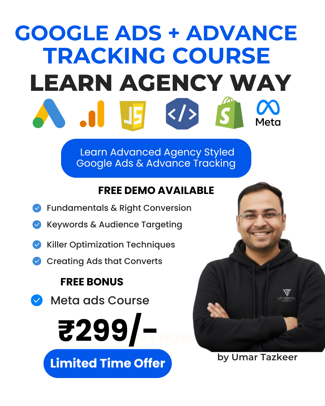 All Premium Cousres2 Facebook ad: Advanced Google Ads + Meta Ads Course, Only ₹299