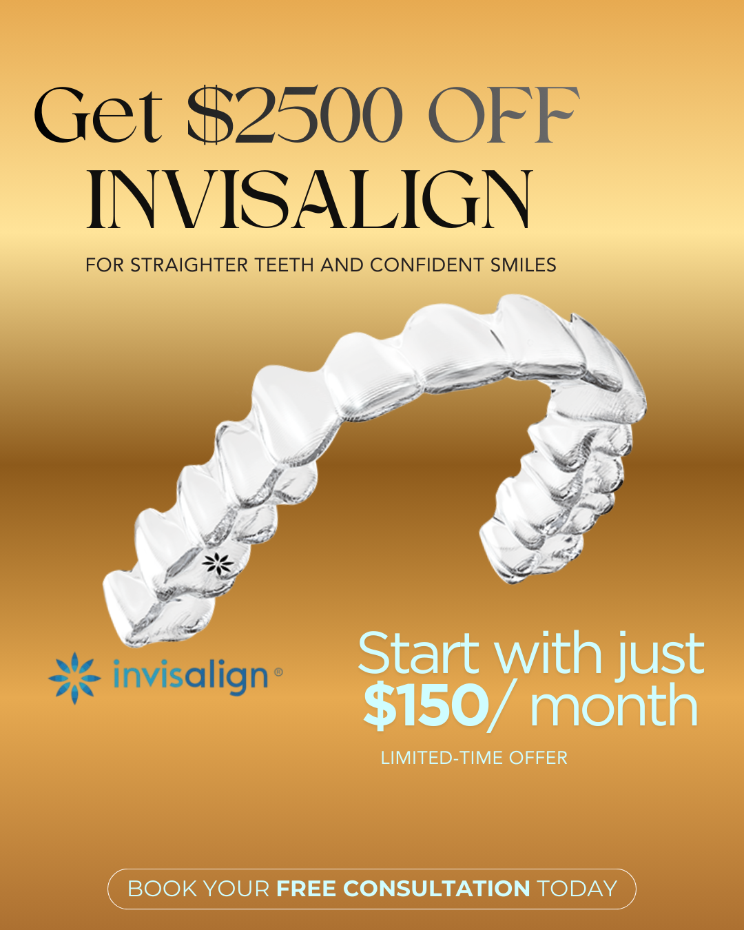 Beach Dental Care Anaheim Facebook ad: Get $2,500 OFF Invisalign + Payment Plans as Low as…