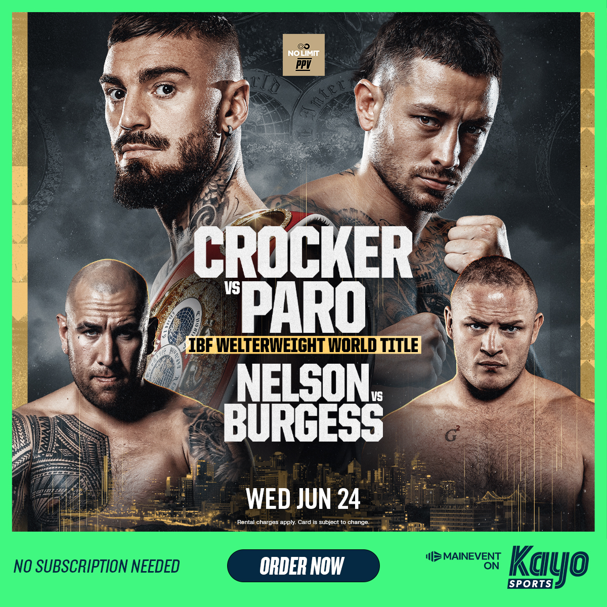 No Limit Boxing Facebook ad: Liam Paro | IBF World Title