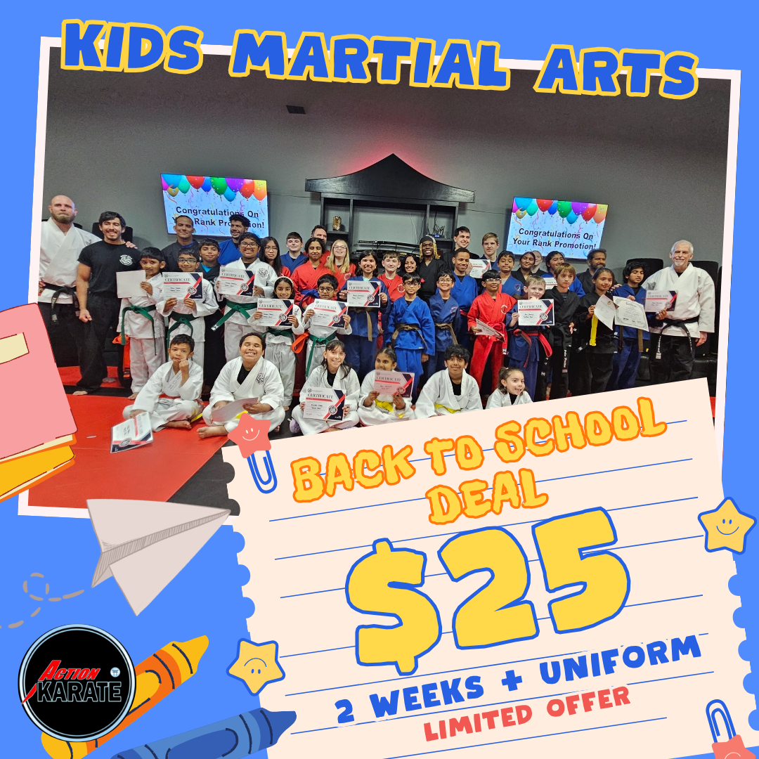 Action Karate Academy Sienna Facebook ad: Back-to-School Kids Martial Arts - Only $25!