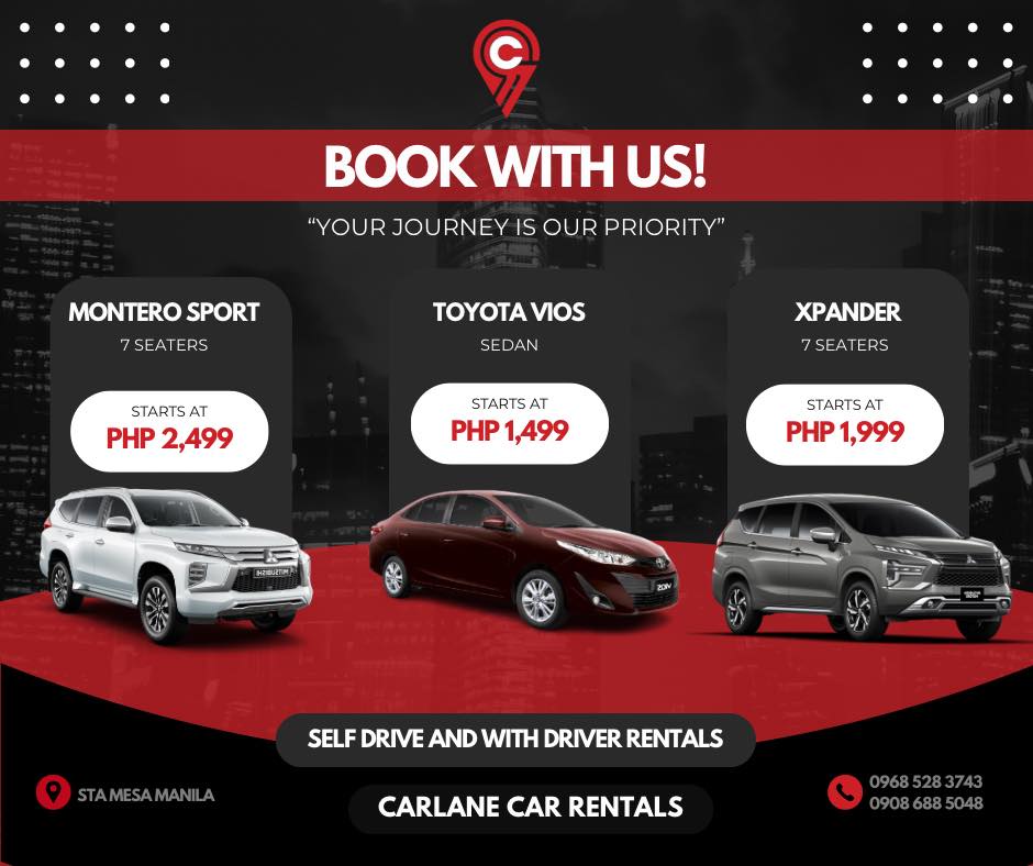 Carlane Car Rentals Facebook ad: SELF DRIVE CAR RENTAL