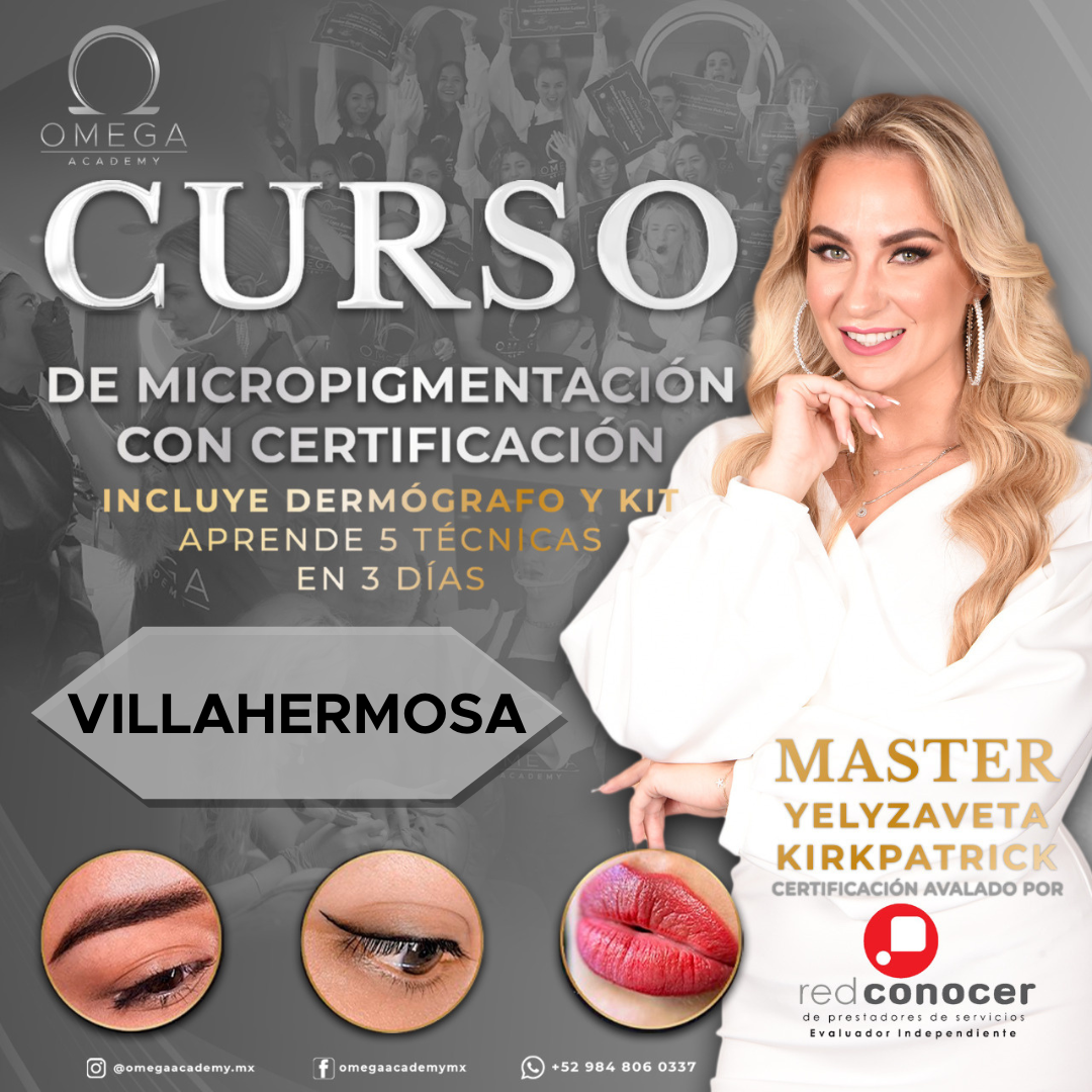 Omega Academy by Yelyzaveta Kirkpatrick Facebook ad: ¡CURSO DE MICROBLADING!